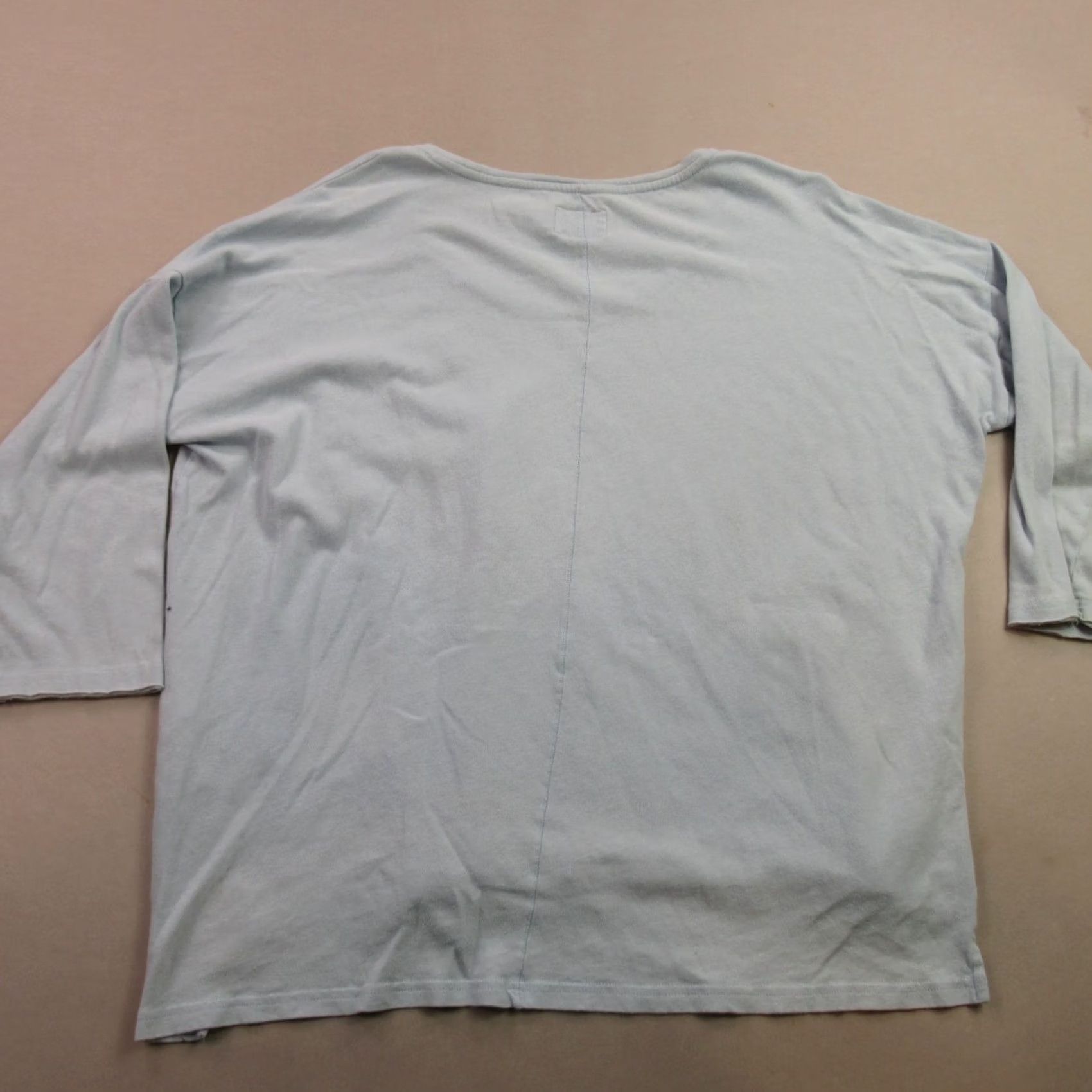 Eileen Fisher Pact Shirt Womens Small 3/4 Sleeve Crew Neck Outdoor Lightweight Blue Casual Shirt Size S / US 4 / IT 40 - 5 Thumbnail