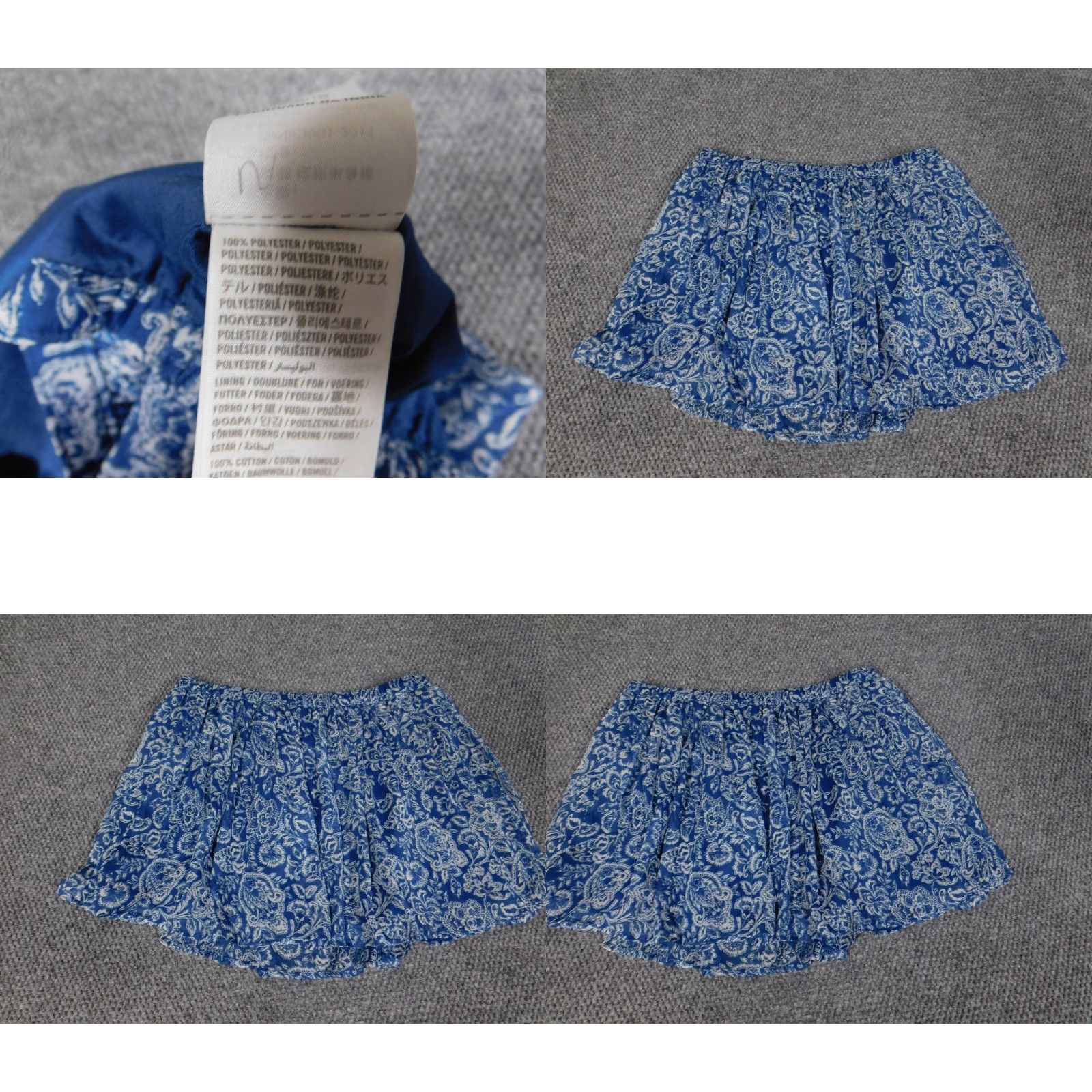 Abercrombie & Fitch VINTAGE Abercrombie & Fitch Skirt Womens M Blue Floral A-Line Short Stretch Ruffle Mid Rise Size 32" / US 10 / IT 46 - 8 Thumbnail