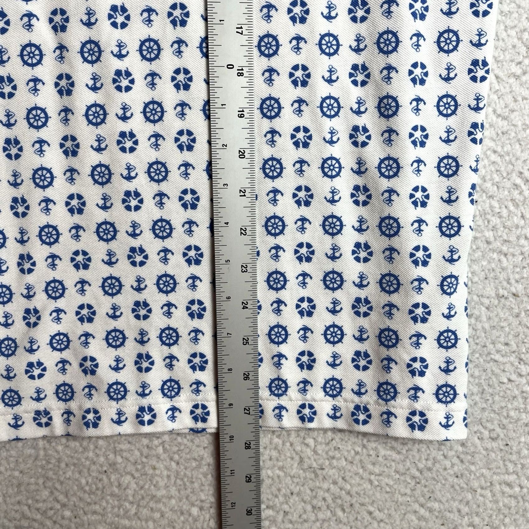 Brooks Brothers Brooks Brothers Polo Mens Medium White Cotton Golf All Over Print Nautical Size US M / EU 48-50 / 2 - 4 Thumbnail