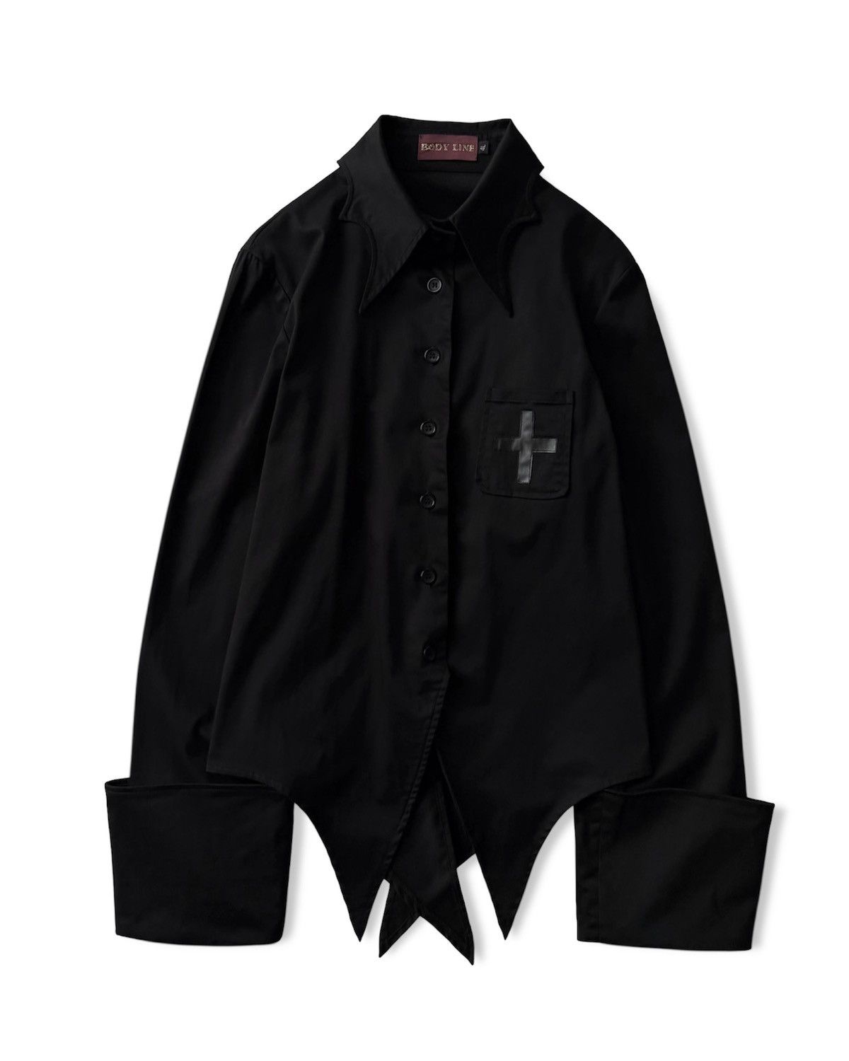 Japanese Brand BODY LINE BLACK GOTHIC SHIRT Size M / US 6-8 / IT 42-44 - 7 Thumbnail