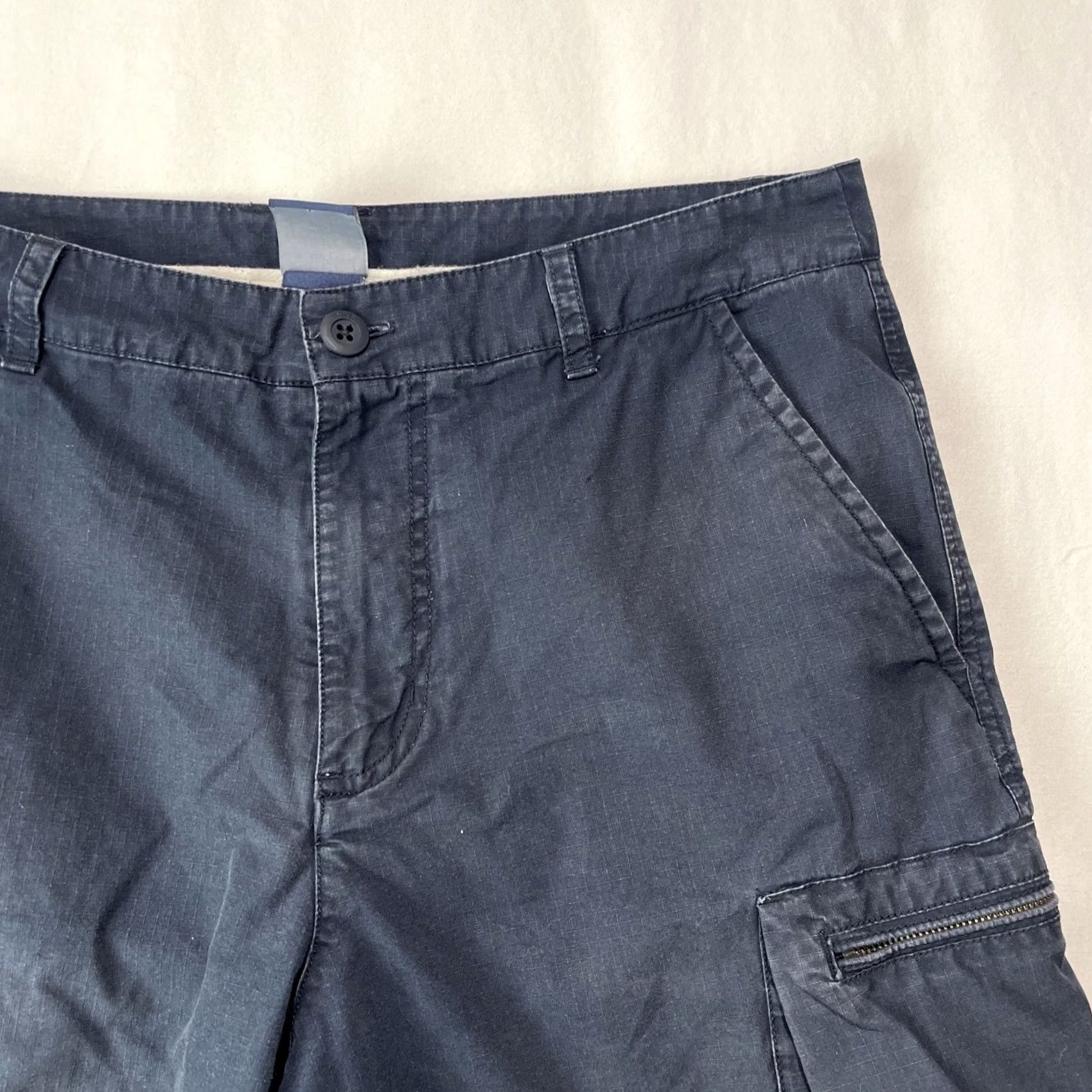 Nike Nike Cargo Shorts Mens 34 Large Navy Blue Swoosh Logo Button Zip Ripstop Size US 34 / EU 50 - 3 Thumbnail