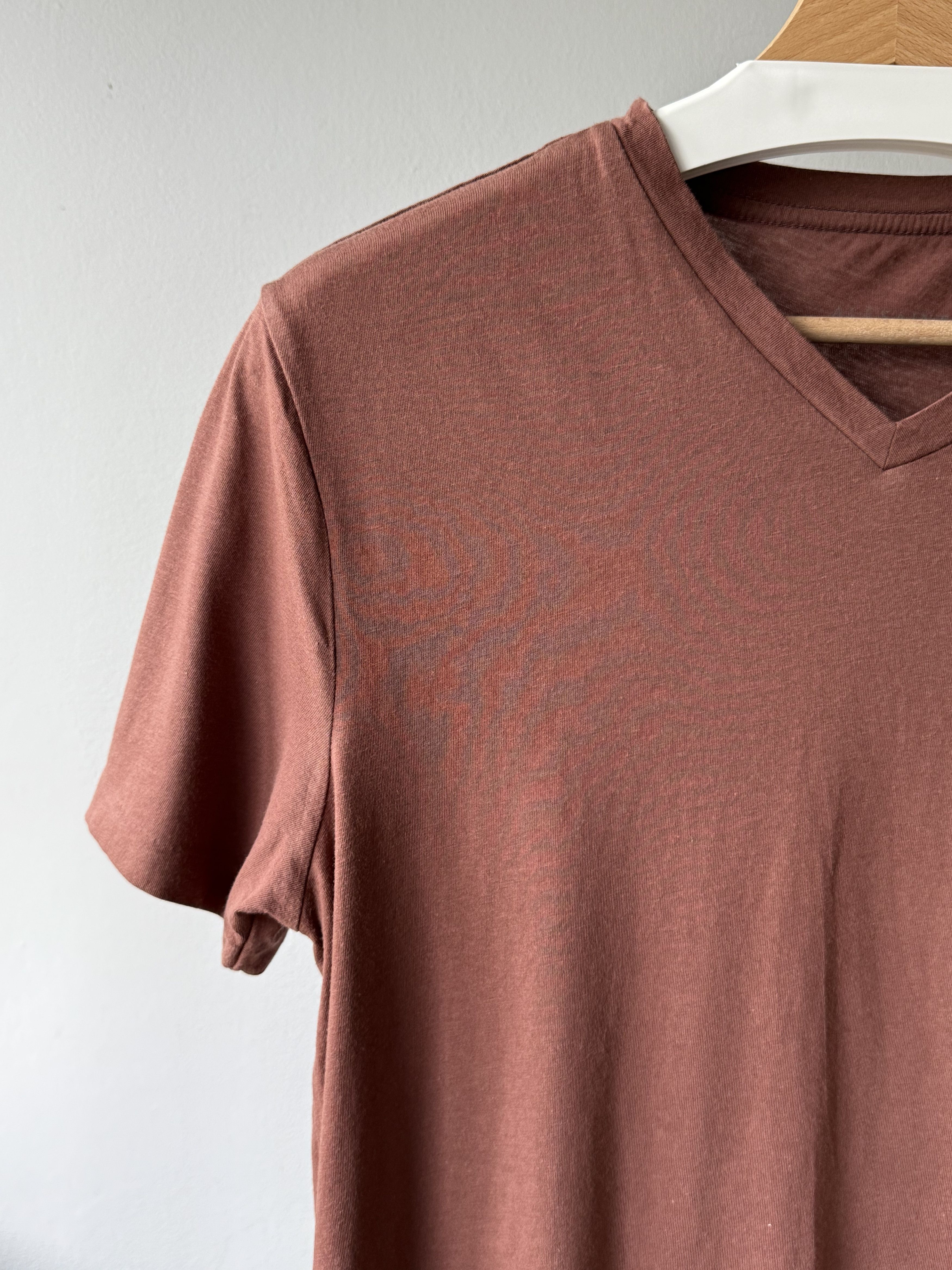 Allsaints Mens Allsaints Tonic V-Neck Rust Red Cotton S/S Logo T-Shirt Size US S / EU 44-46 / 1 - 5 Thumbnail