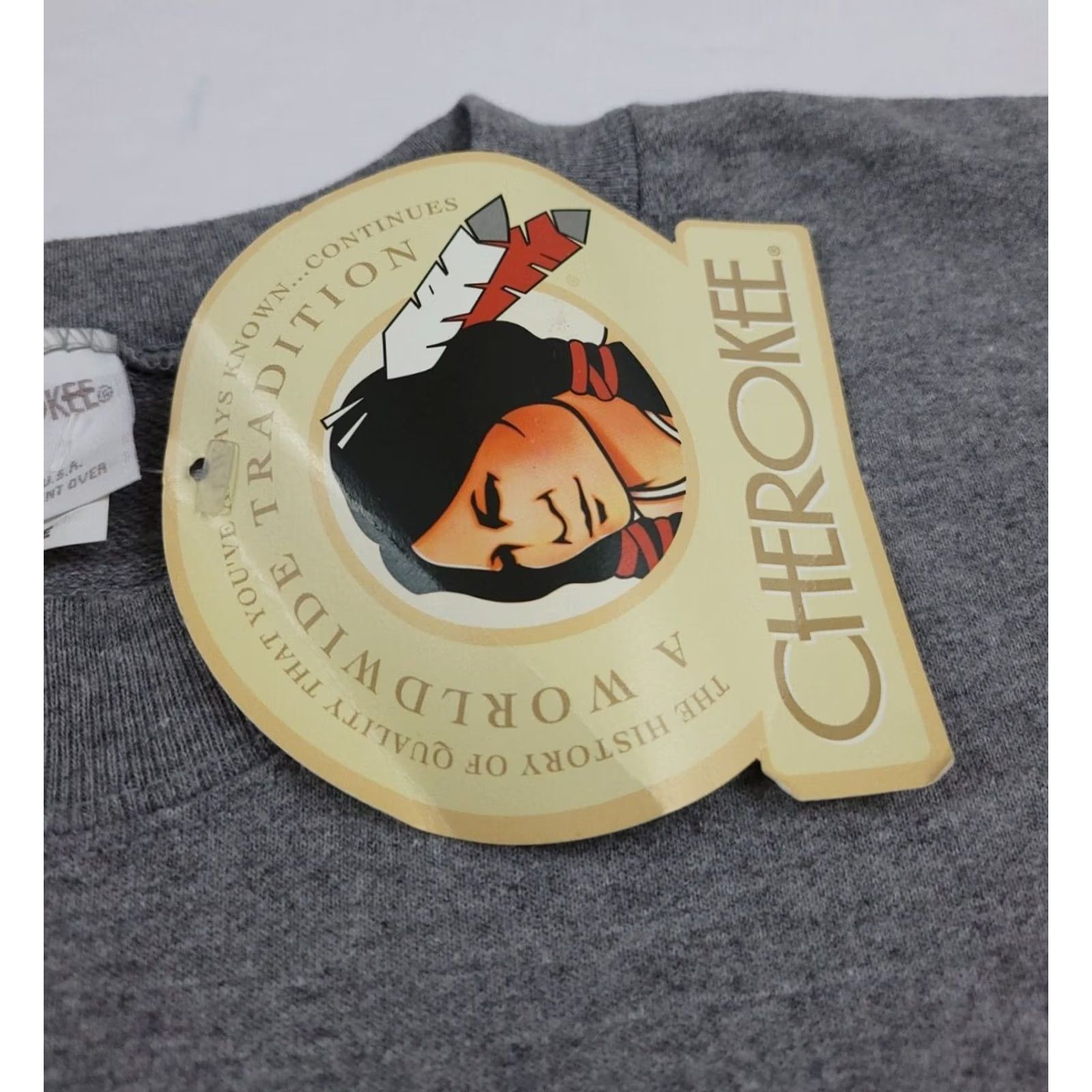 Cherokee VINTAGE Cherokee Sweatshirt Shirt 90s Gray Crew Neck Short Sleeve NWT USA Made Spellout Womens XL Size XL / US 12-14 / IT 48-50 - 5 Thumbnail