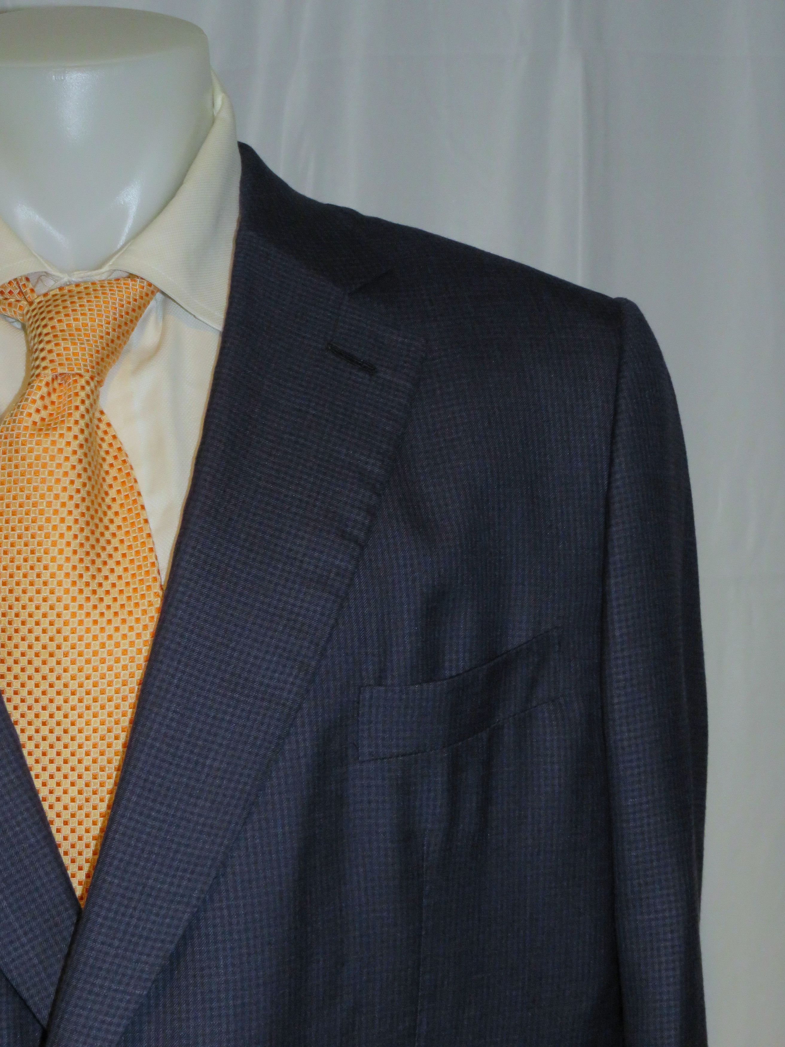 Ermenegildo Zegna Su Misura Couture Cashmere Blend Blue Check Sport Coat 50R Size 50R - 3 Thumbnail