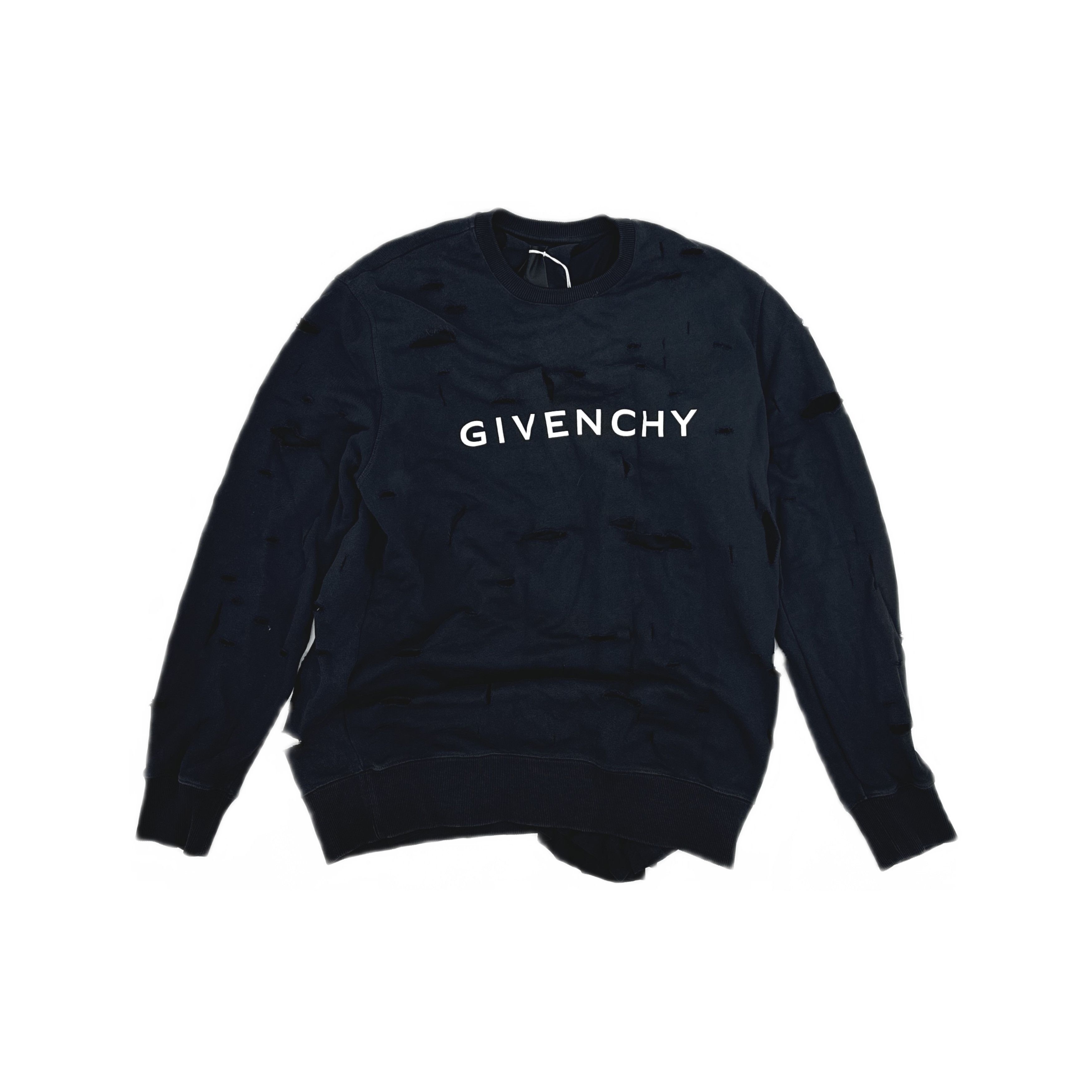 Givenchy Givenchy Distressed Logo Sweatshirt Size M Size US M / EU 48-50 / 2 - 1 Thumbnail
