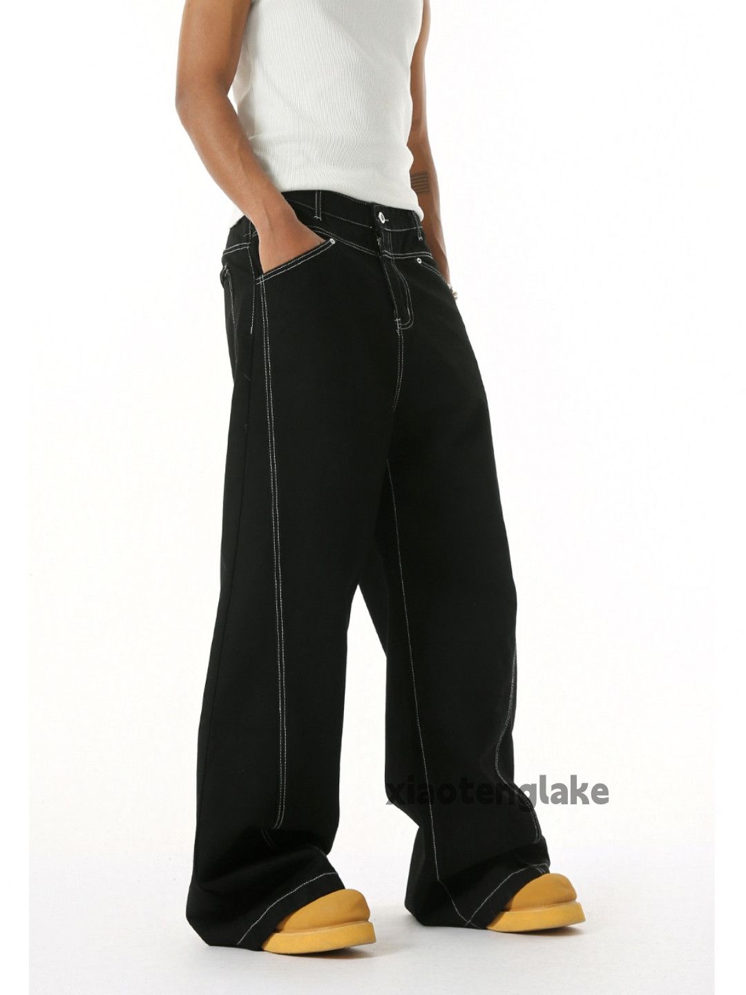 Jean zx vintage loose baggy wide Leg flared hiphop jeans Size US 30 / EU 46 - 3 Thumbnail