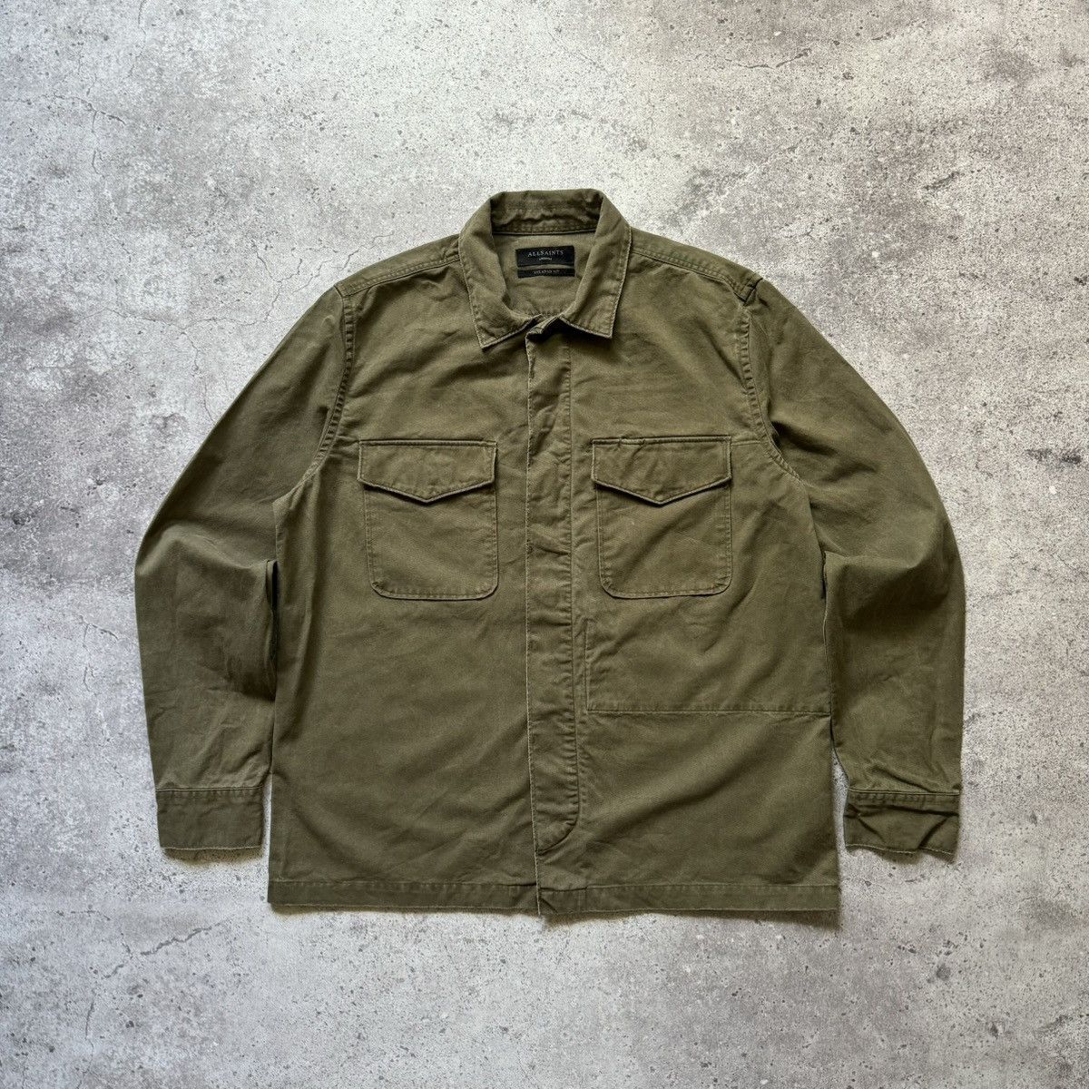 Allsaints All Saints Warrant Long Sleeve Shirt Army Green overshirt Size US M / EU 48-50 / 2 - 2 Thumbnail