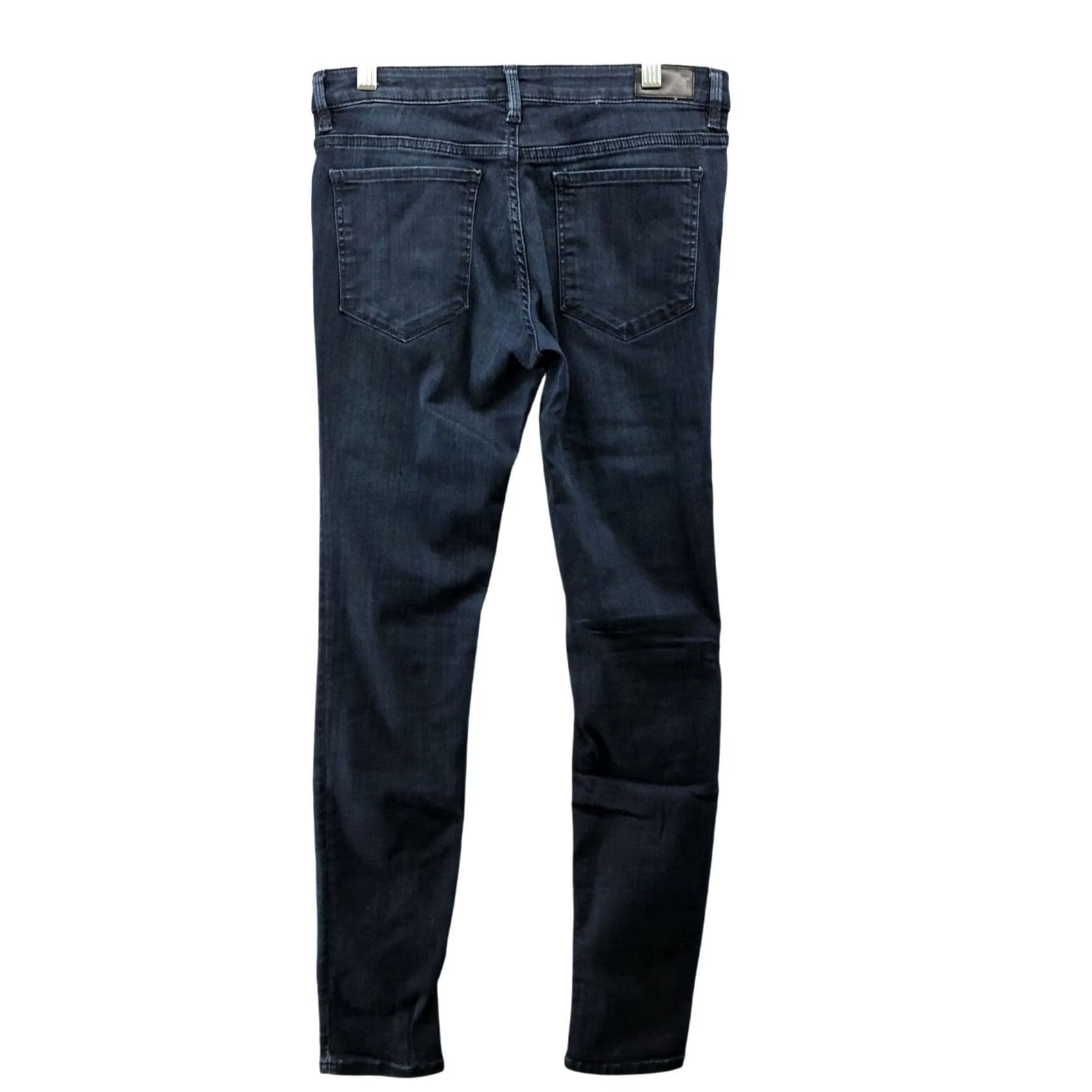 Zara Zara Sim Fit Jeans Womens 6 Medium Rise Blue Dark Wash Stretch Skinny Denim Cotton Blend Size 28" / US 6 / IT 42 - 2 Thumbnail