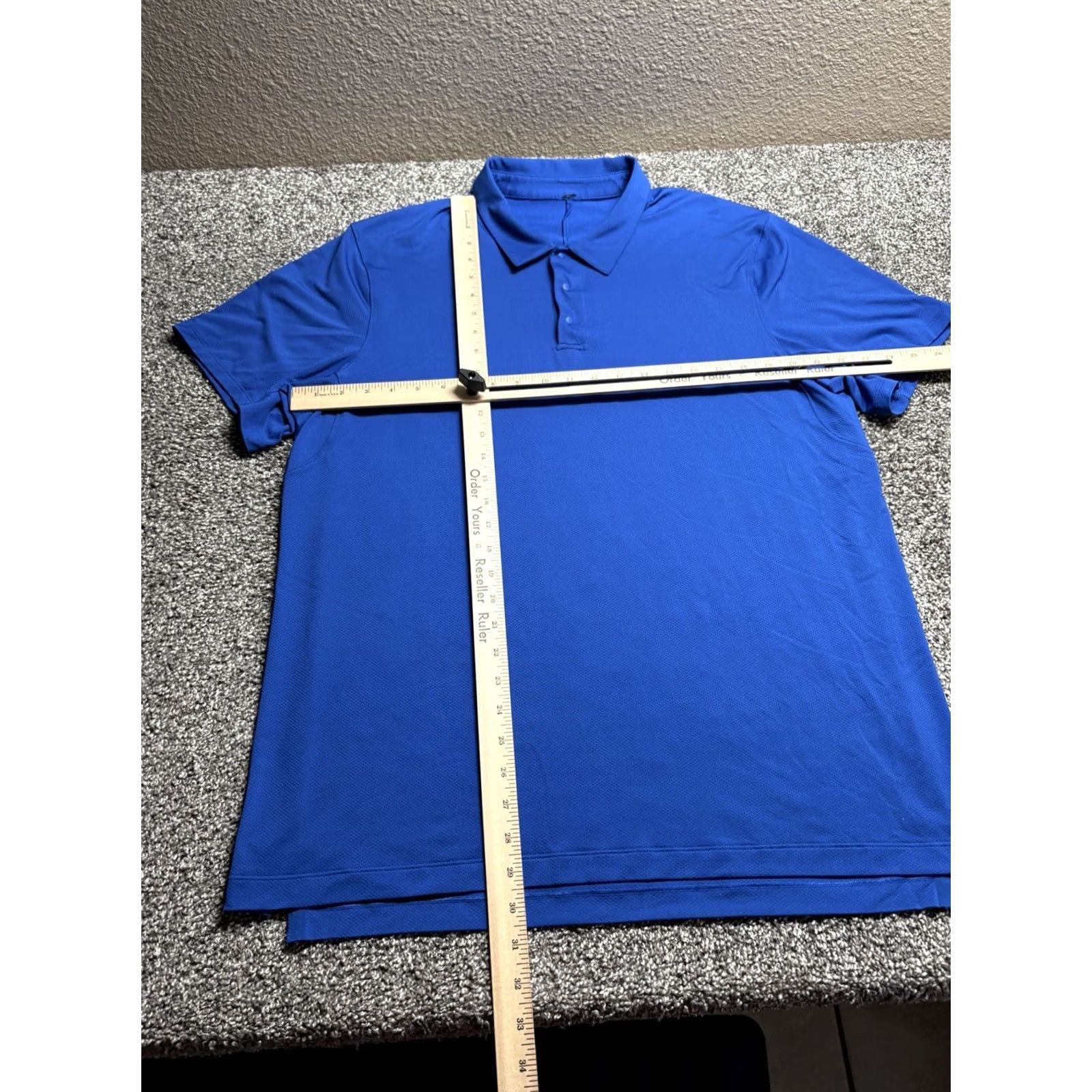 Lululemon Lululemon Polo Shirt Mens Large Blue Short Sleeve Snap Performance Textured Shirt Size US L / EU 52-54 / 3 - 4 Thumbnail