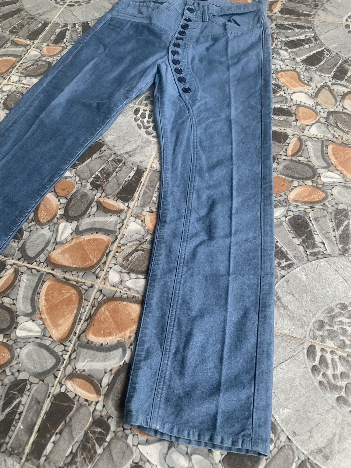 CABANE de ZUCCa × Issey Miyake × Vintage Cabane de Zucca Asymmetrical Button Pants Size US 30 / EU 46 - 5 Thumbnail