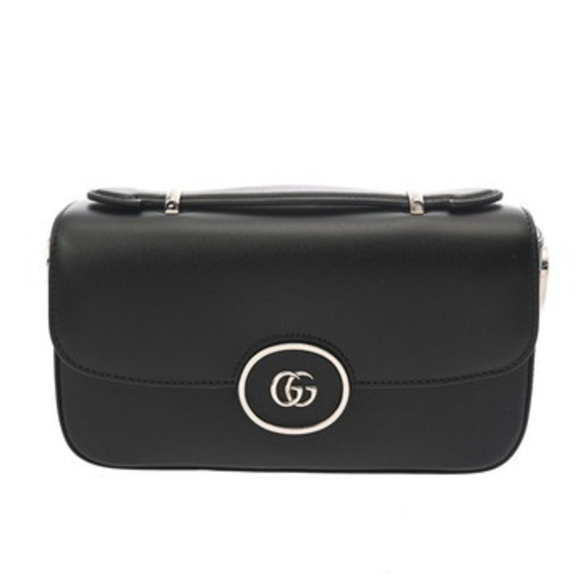 Gucci Double G Mini Shoulder Bag 2Way Black 739722 Women's Leather Like New