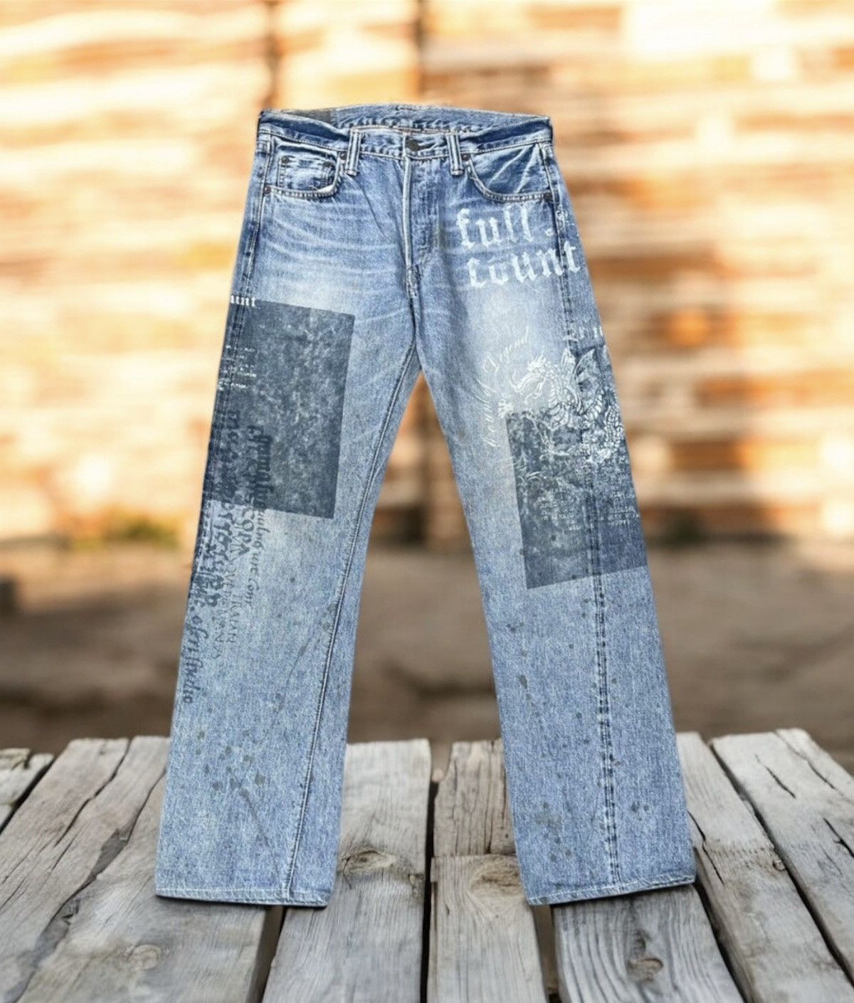 Full Count & Co. Vintage Full Count & Co Selvedge Full Print Denim Size US 31 - 1 Thumbnail