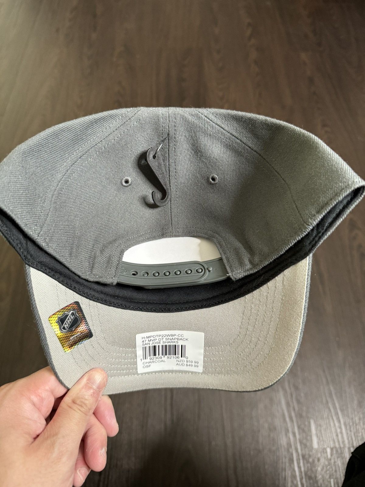 47 Brand ‘47 San Jose Sharks Grey Snapback Size ONE SIZE - 3 Thumbnail