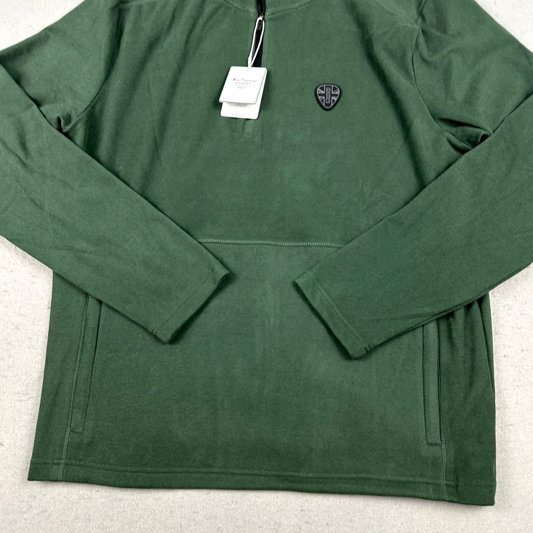 Ben Sherman Ben Sherman Sport Sweater Men Large Green 1/4 Zip Golf Micro Fleece Pullover Pullover Embroidered Logo Size US L / EU 52-54 / 3 - 3 Thumbnail