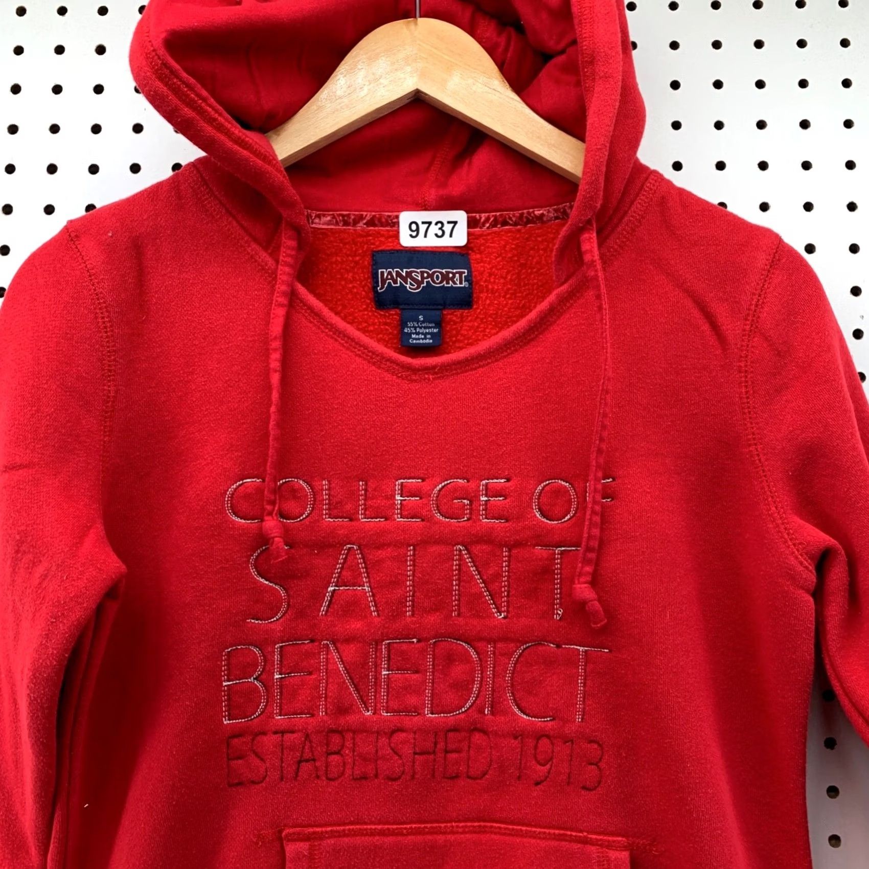 Jansport Vintage College OF Benedict Hoodie Sweatshirt Womens Small Jansports 18.5x23 Size S / US 4 / IT 40 - 5 Thumbnail