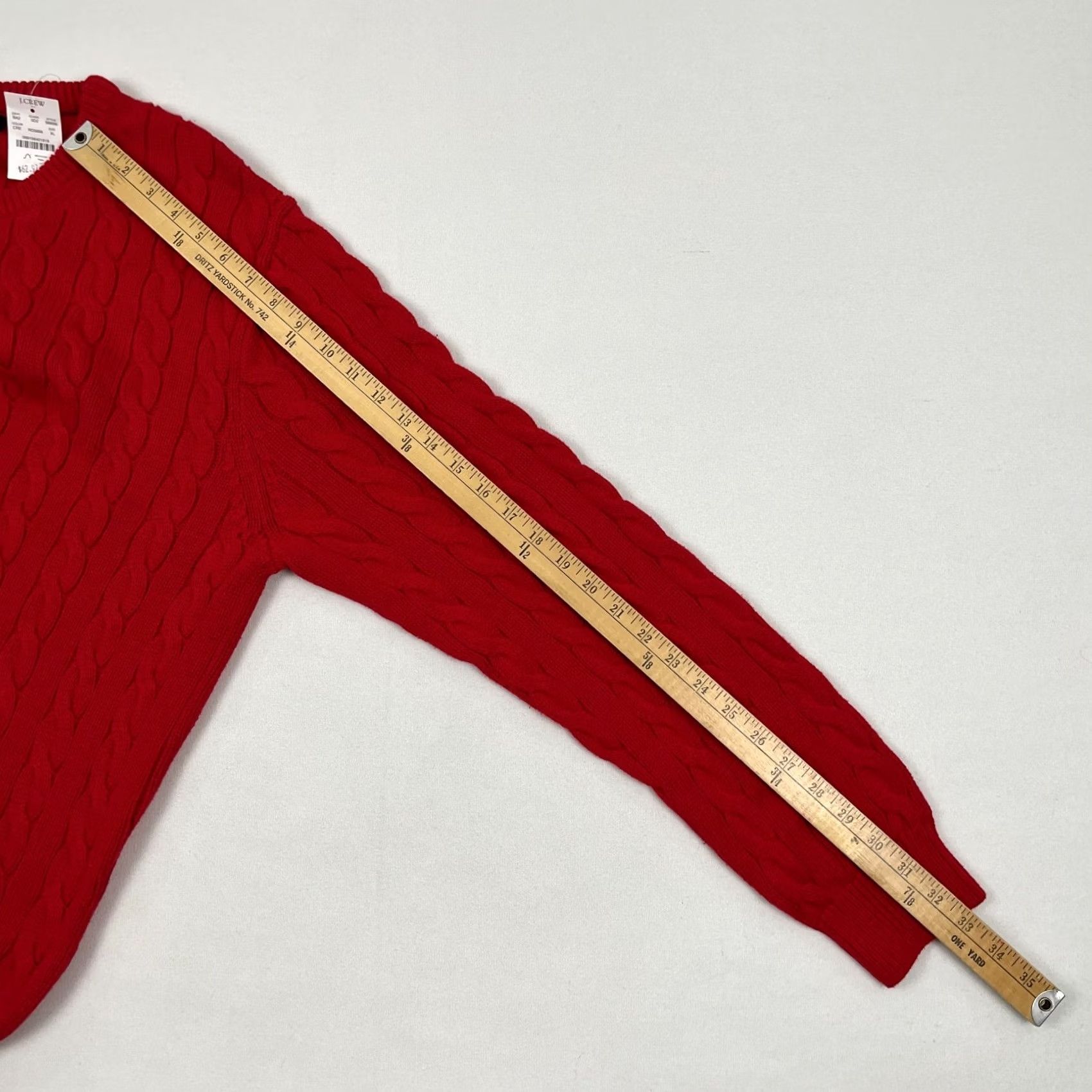 J.Crew J.CREW Sweater Mens XL Red Cable Knit Cotton Crewneck Fisherman Holiday Prep NEW Size US XL / EU 56 / 4 - 5 Thumbnail