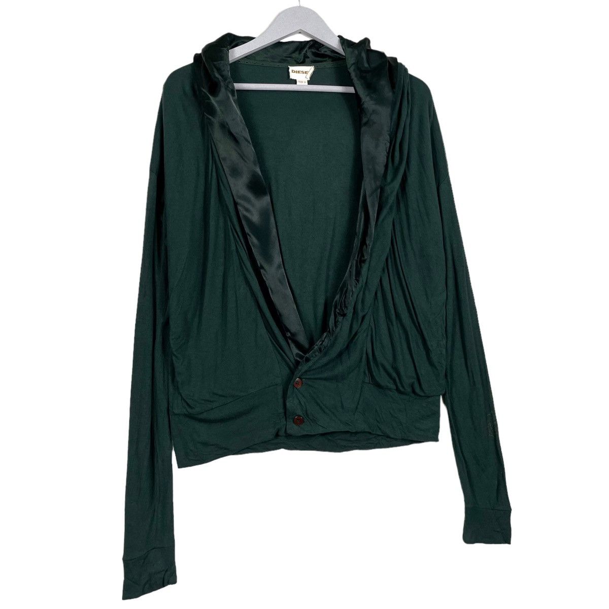 Diesel 💥DIESEL HOODIE CARDIGAN SWEATER EMERALD GREEN Size S / US 4 / IT 40 - 2 Thumbnail
