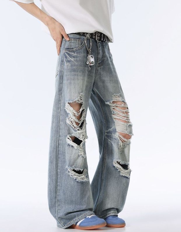 Vintage Men's wide-leg ripped American baggy scimitar jeans Size US 32 / EU 48 - 1 Thumbnail