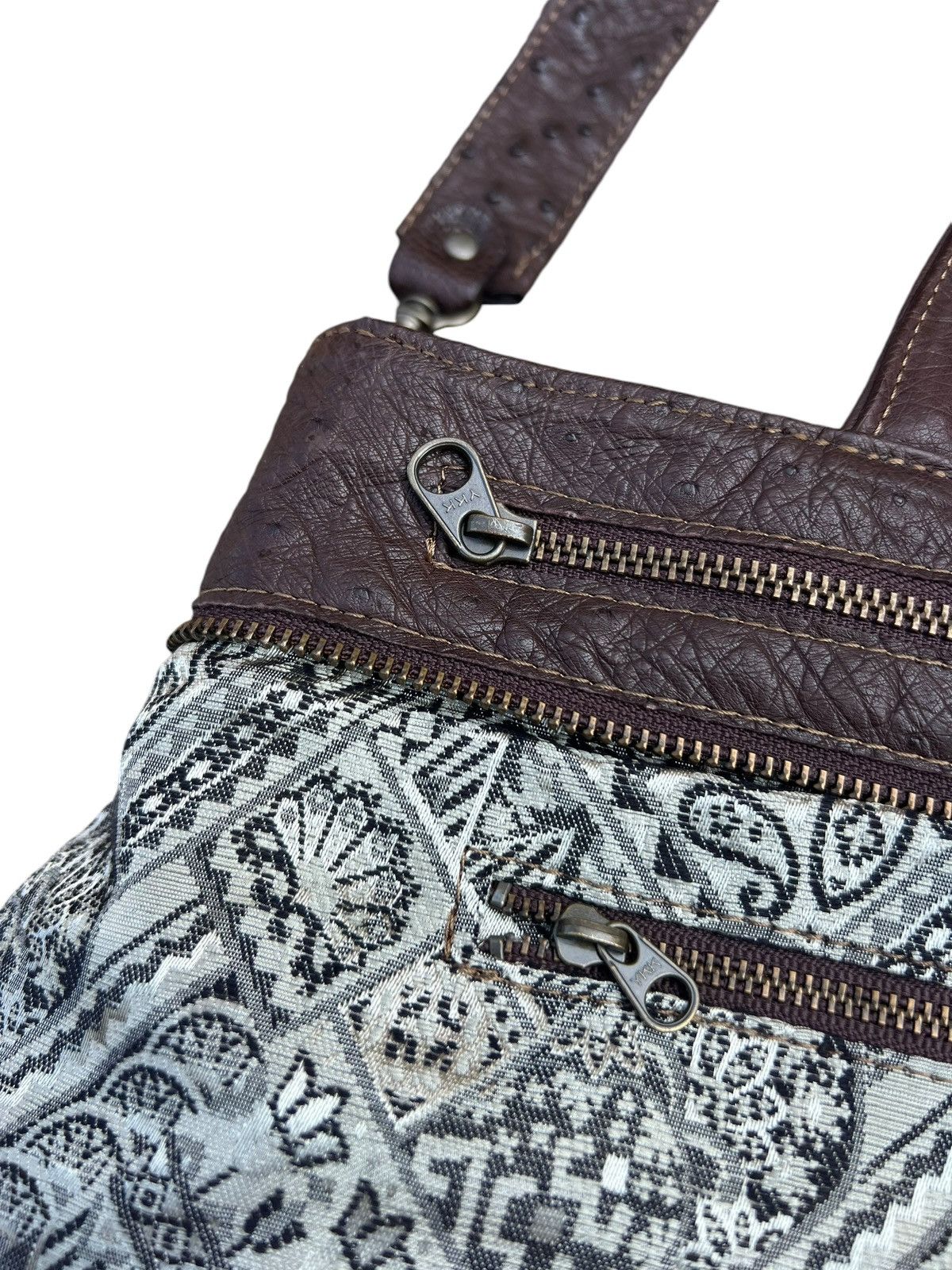 Leather Vintage Ostrich Leather 2 Way Bag AKI Leather Work Japan Size ONE SIZE - 23 Thumbnail