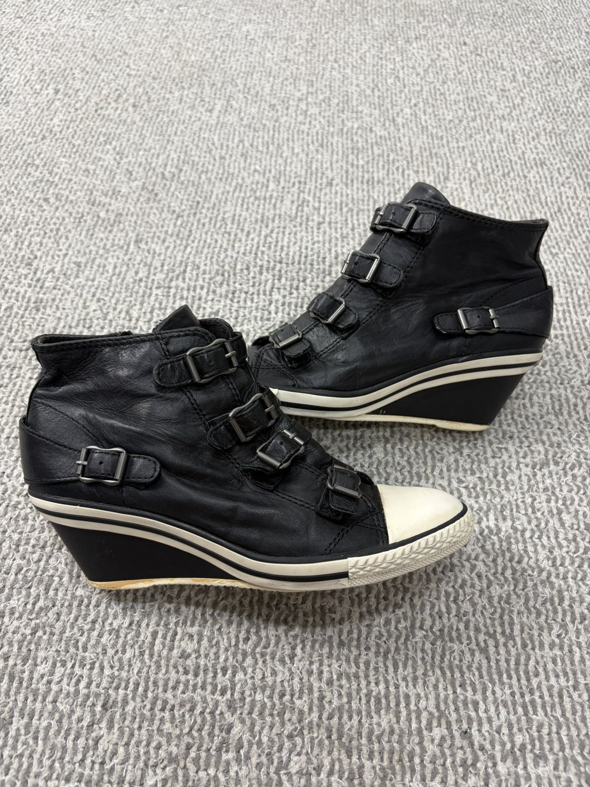 ASH Ash Wedge Genial Buckled Leather Size 37 Size US 7 / IT 37 - 6 Thumbnail