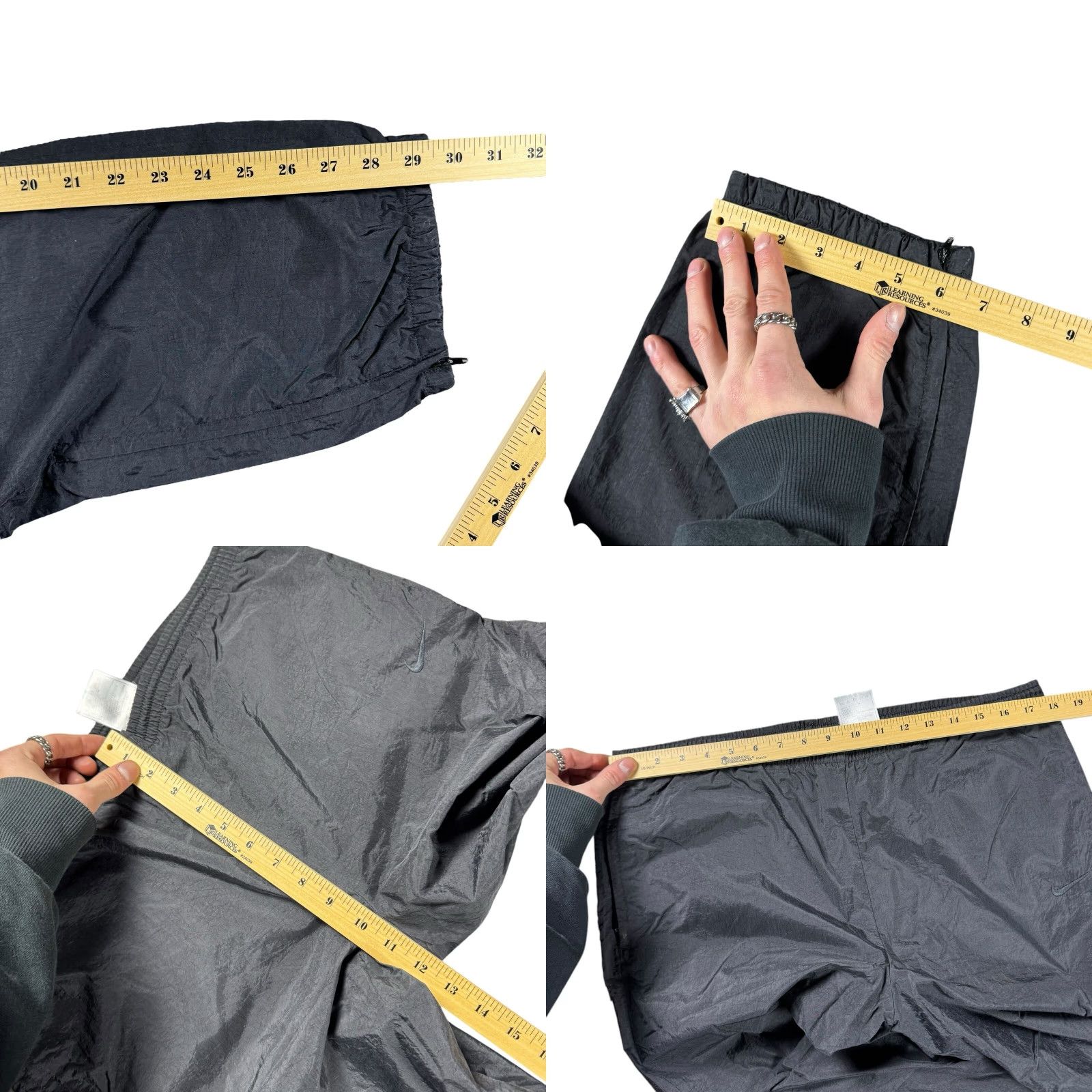 Nike VINTAGE Nike Sweatpants Women's M Black Windbreaker Ankle Zip Pockets 90s Nike Womens M Black Knit Sweatpants 90s Size 32" / US 10 / IT 46 - 9 Thumbnail