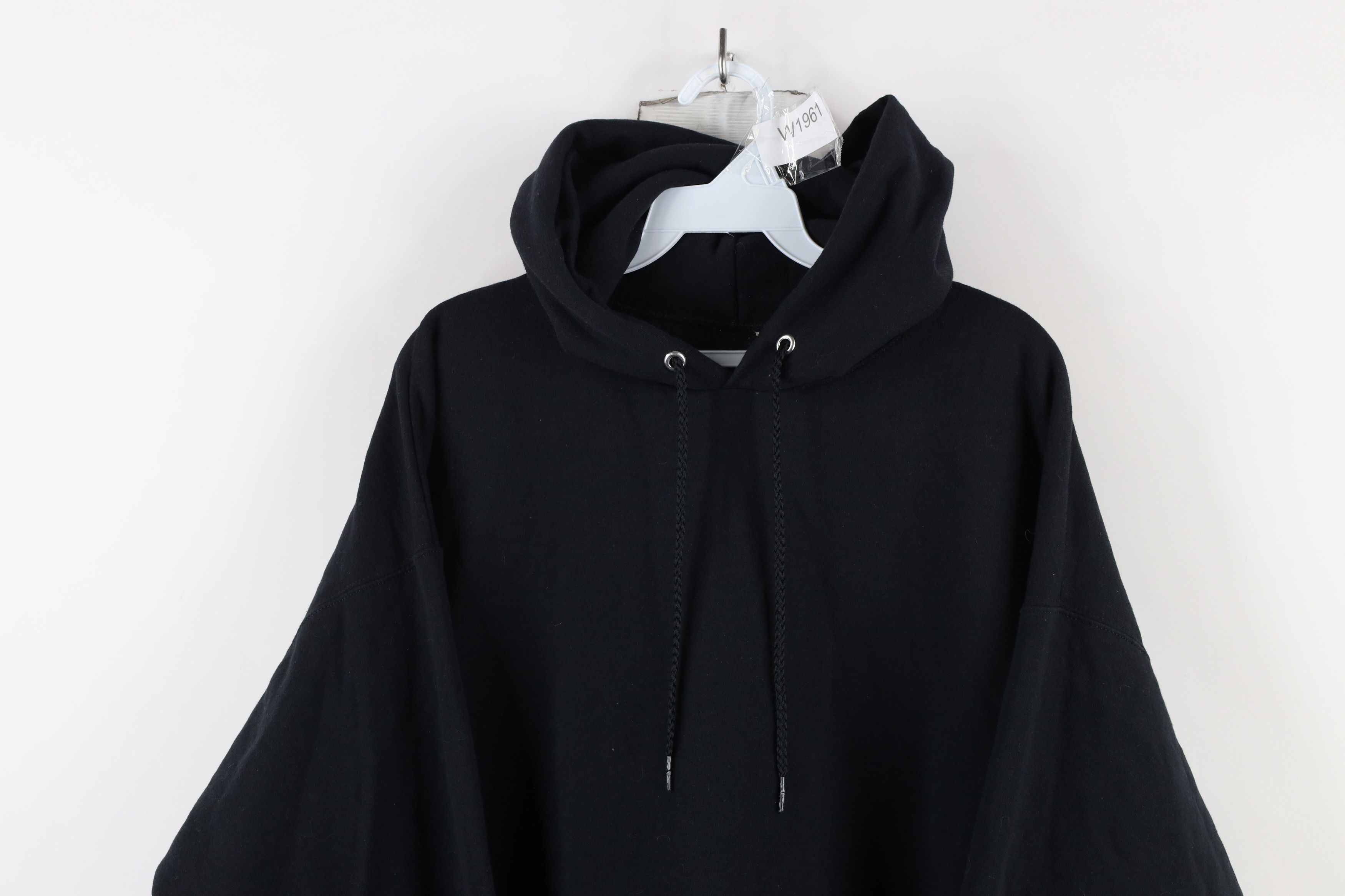 Vintage Vintage 90s Streetwear Blank Hoodie Sweatshirt Black Size US XL / EU 56 / 4 - 2 Thumbnail