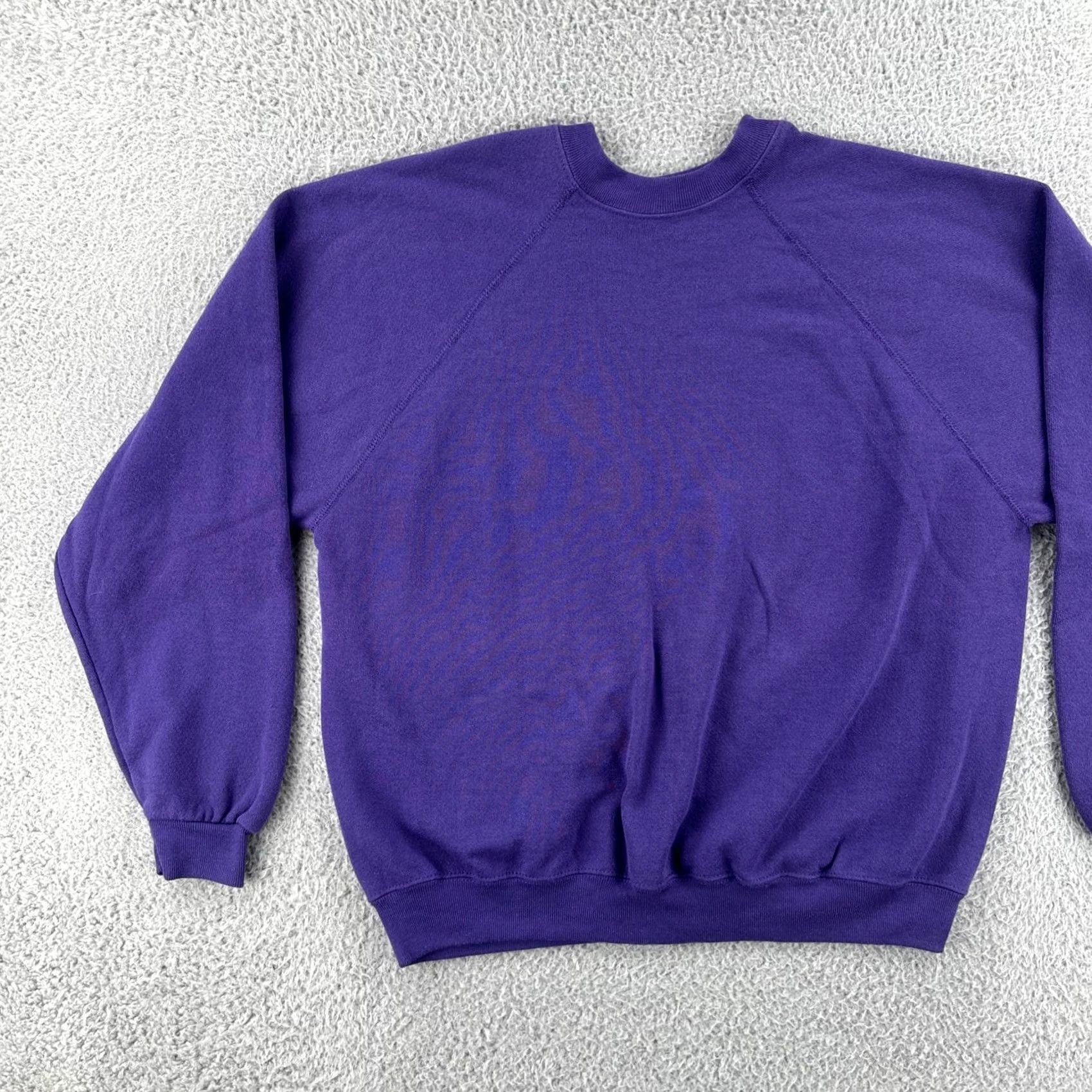 Tultex VINTAGE Tultex Sweatshirt Raglan Purple 90s Mens L Solid Crewneck Hoodie/Top Size US L / EU 52-54 / 3 - 3 Thumbnail