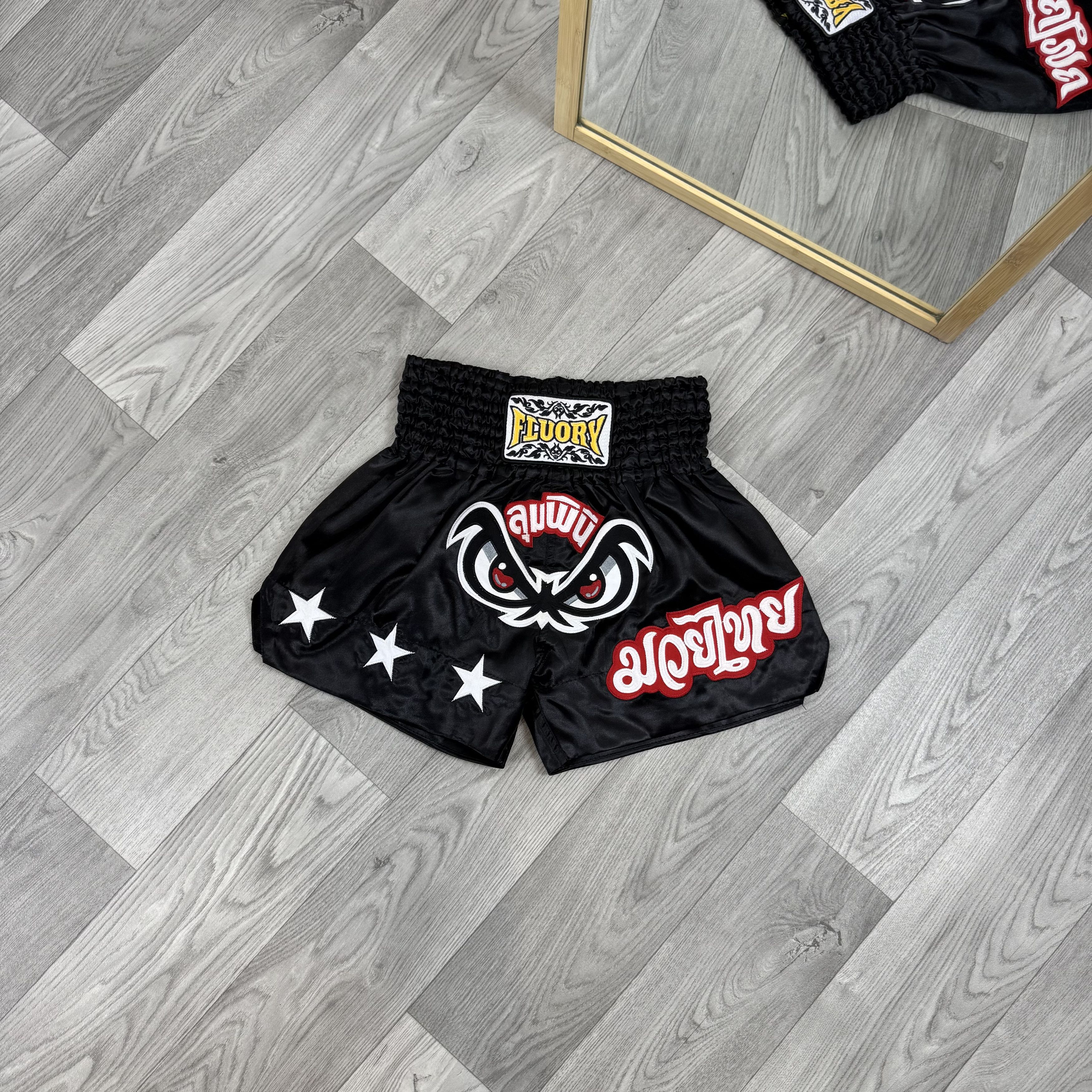 Vintage Vintage Fluory Bad Eyes Muay Thai Kickboxing Black Shorts Size US 30 / EU 46 - 1 Thumbnail