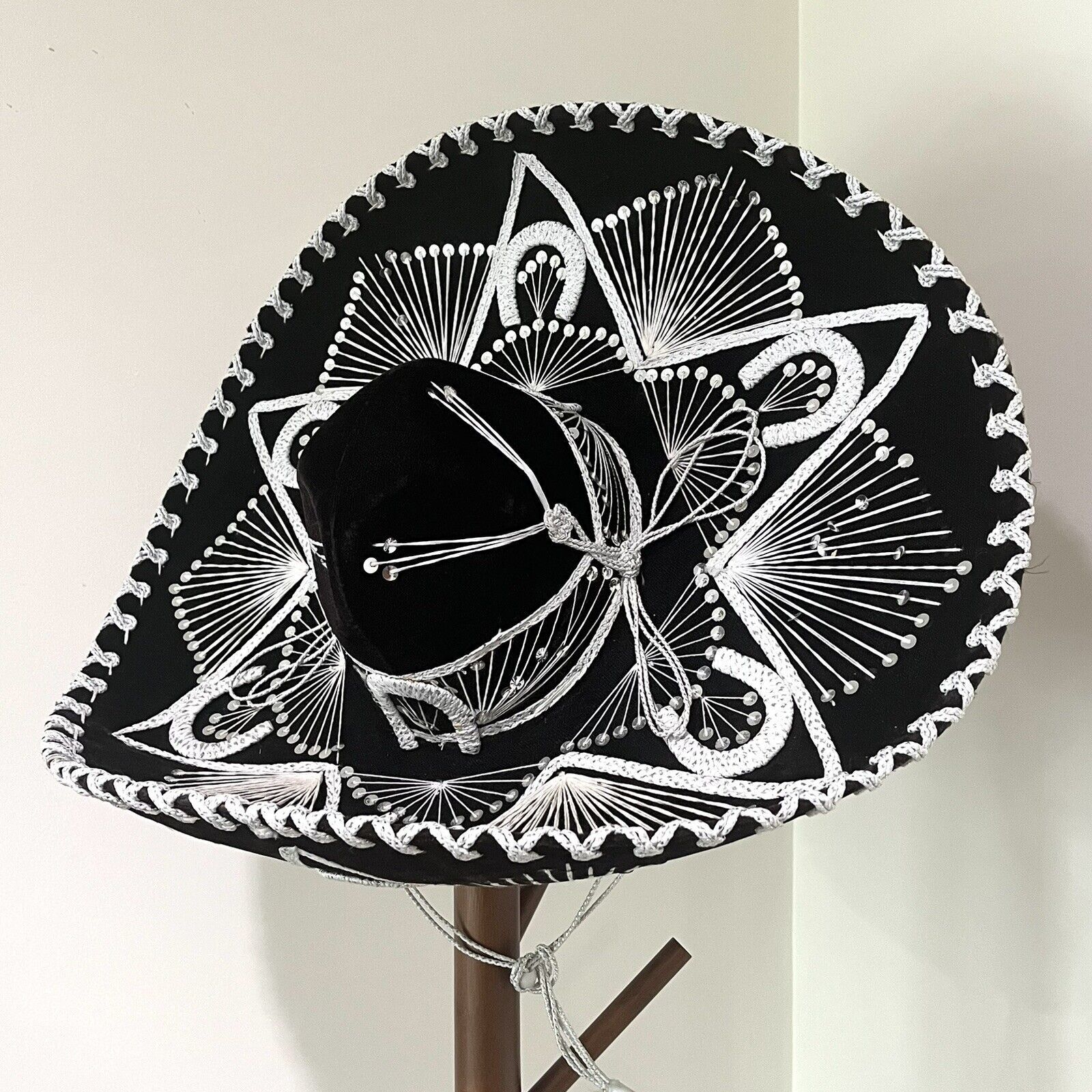 Pigalle Pigalle Mexican Mariachi Sombrero Black & White Horseshoes Size ONE SIZE - 6 Thumbnail