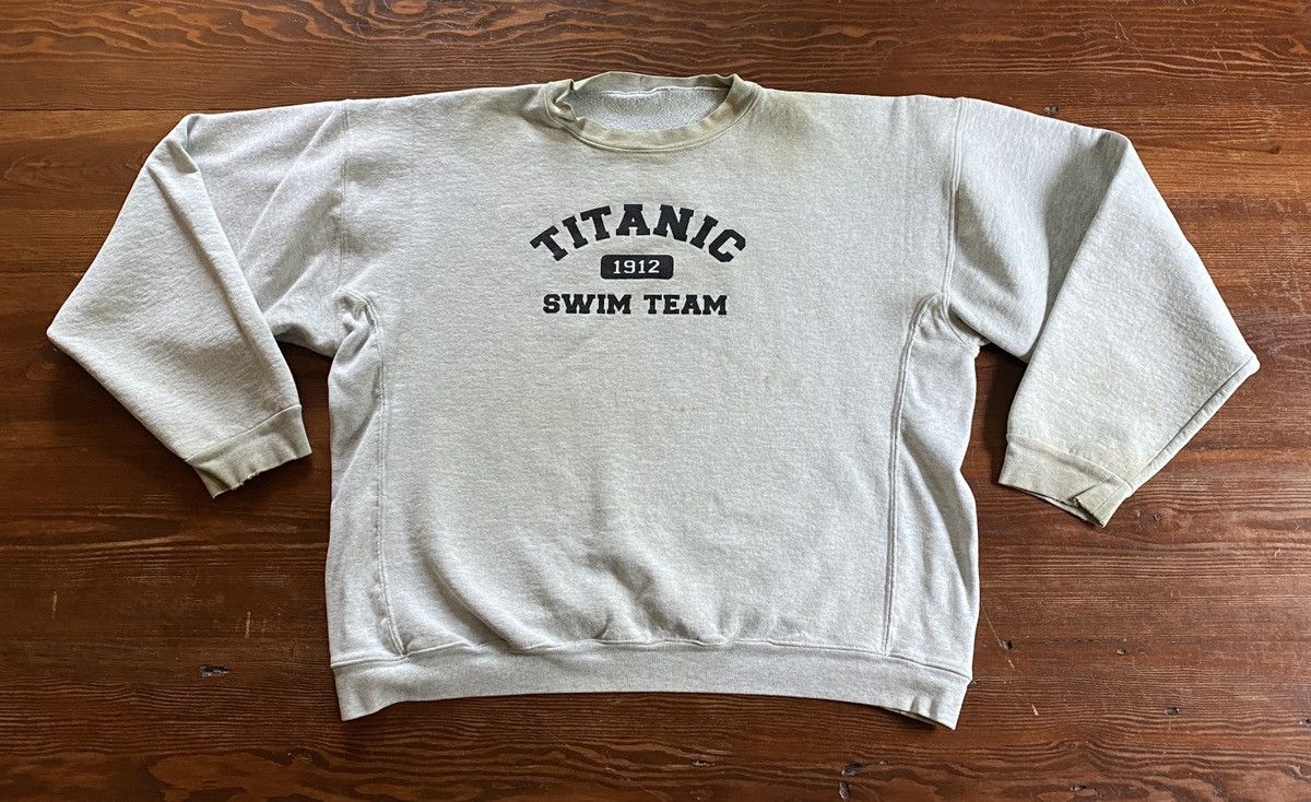 Vintage Vintage 90’s Titanic Swim Team Crop Crewneck Sweatshirt Size US XL / EU 56 / 4 - 2 Thumbnail