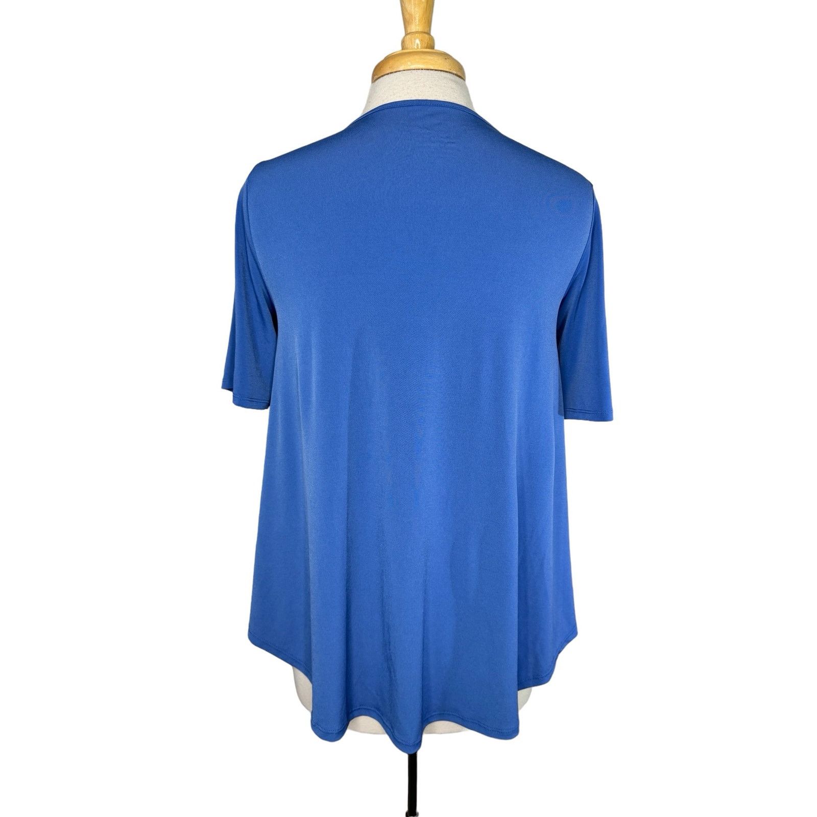Chicos BY CHICOS Cornflower Blue Keyhole 3/4 Sleeve Top Small 0 Size S / US 4 / IT 40 - 3 Thumbnail