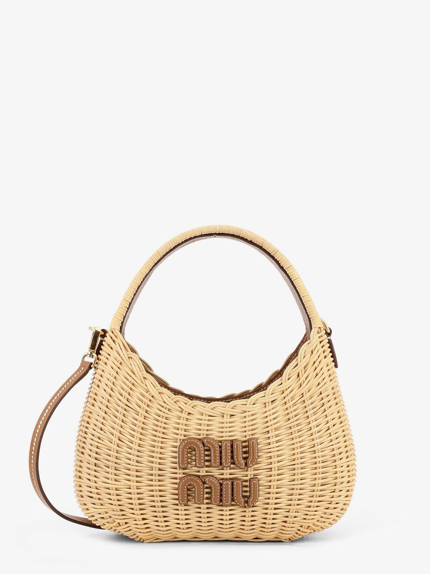 Miu Miu Wander Raffia Handbag Size ONE SIZE - 1 Thumbnail