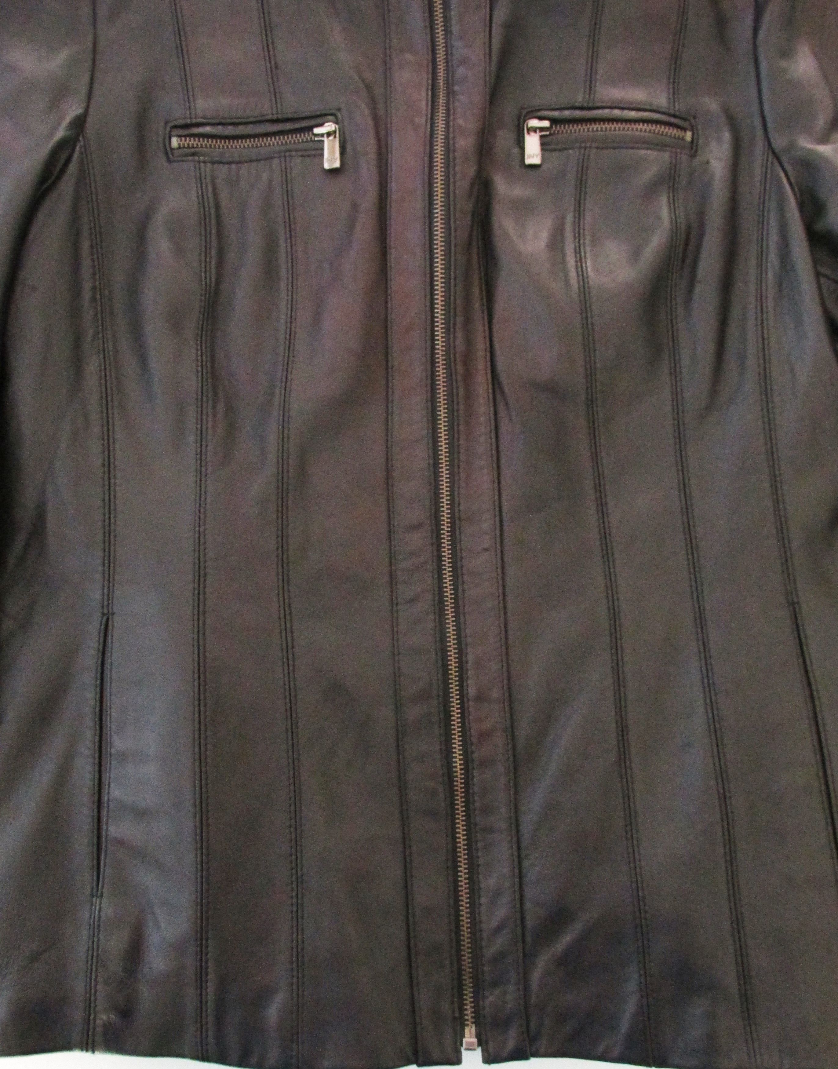 Jones New York Jones NY Women's Motorcycle Styled Leather Jacket Size XL Size XL / US 12-14 / IT 48-50 - 4 Thumbnail