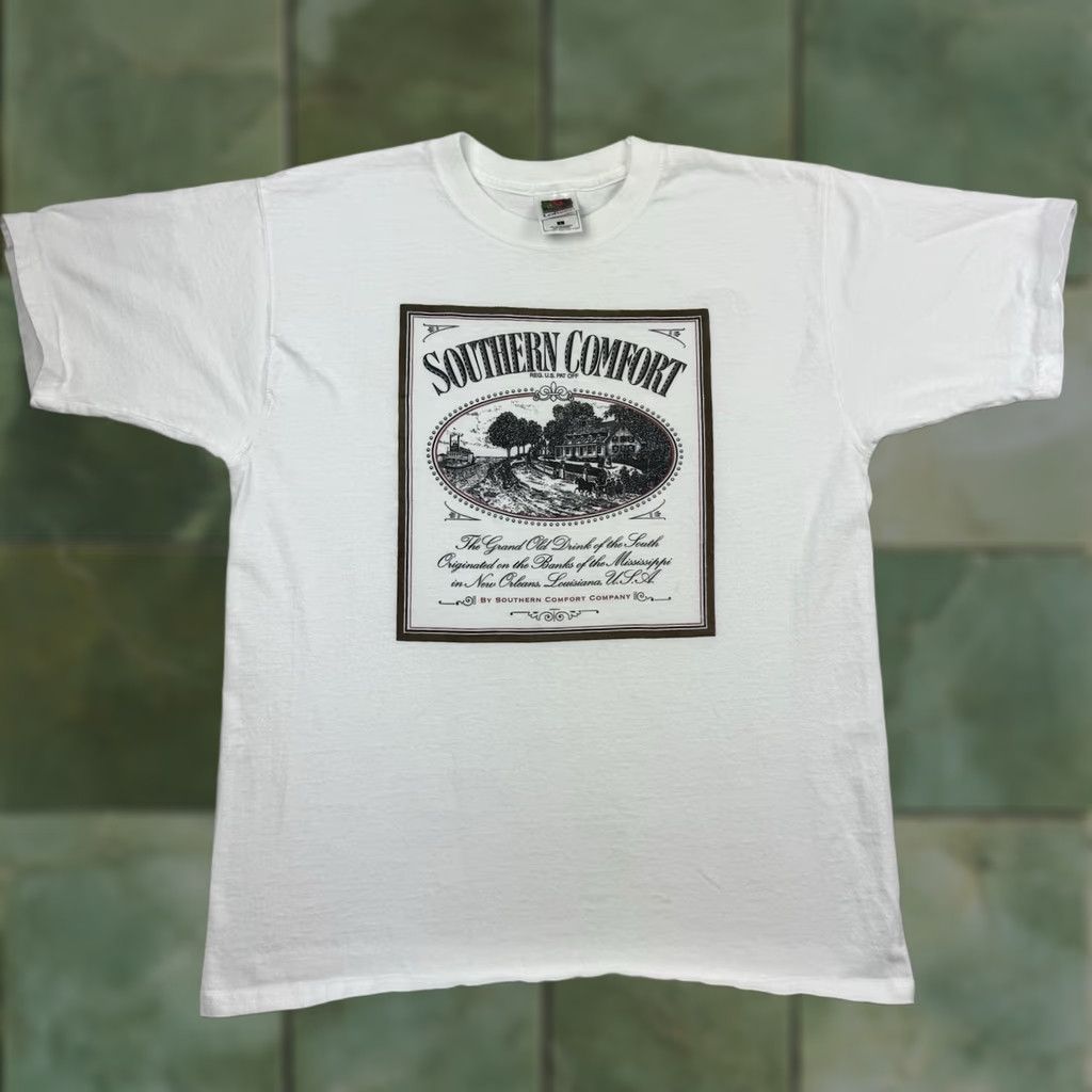 Fruit Of The Loom VINTAGE Southern Company Whiskey Promo T Shirt Adult Large White Cotton Fruit of the Loom Mens 90s USA Shirt Size US L / EU 52-54 / 3 - 1 Thumbnail
