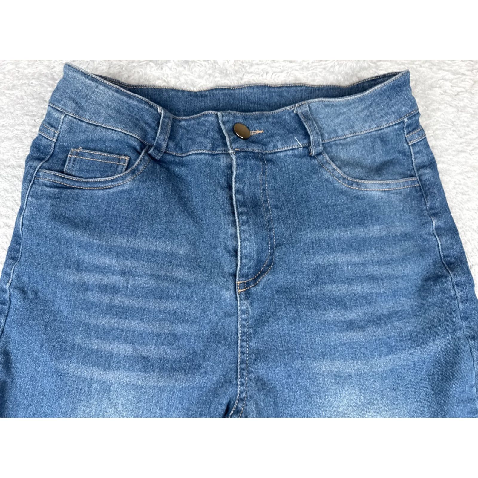 Vintage Unbranded Jeans Women 25 Blue Denim Bootcut High Rise Cotton Zip Fly Whiskers 25x27 Size 42" / US 20 - 4 Thumbnail