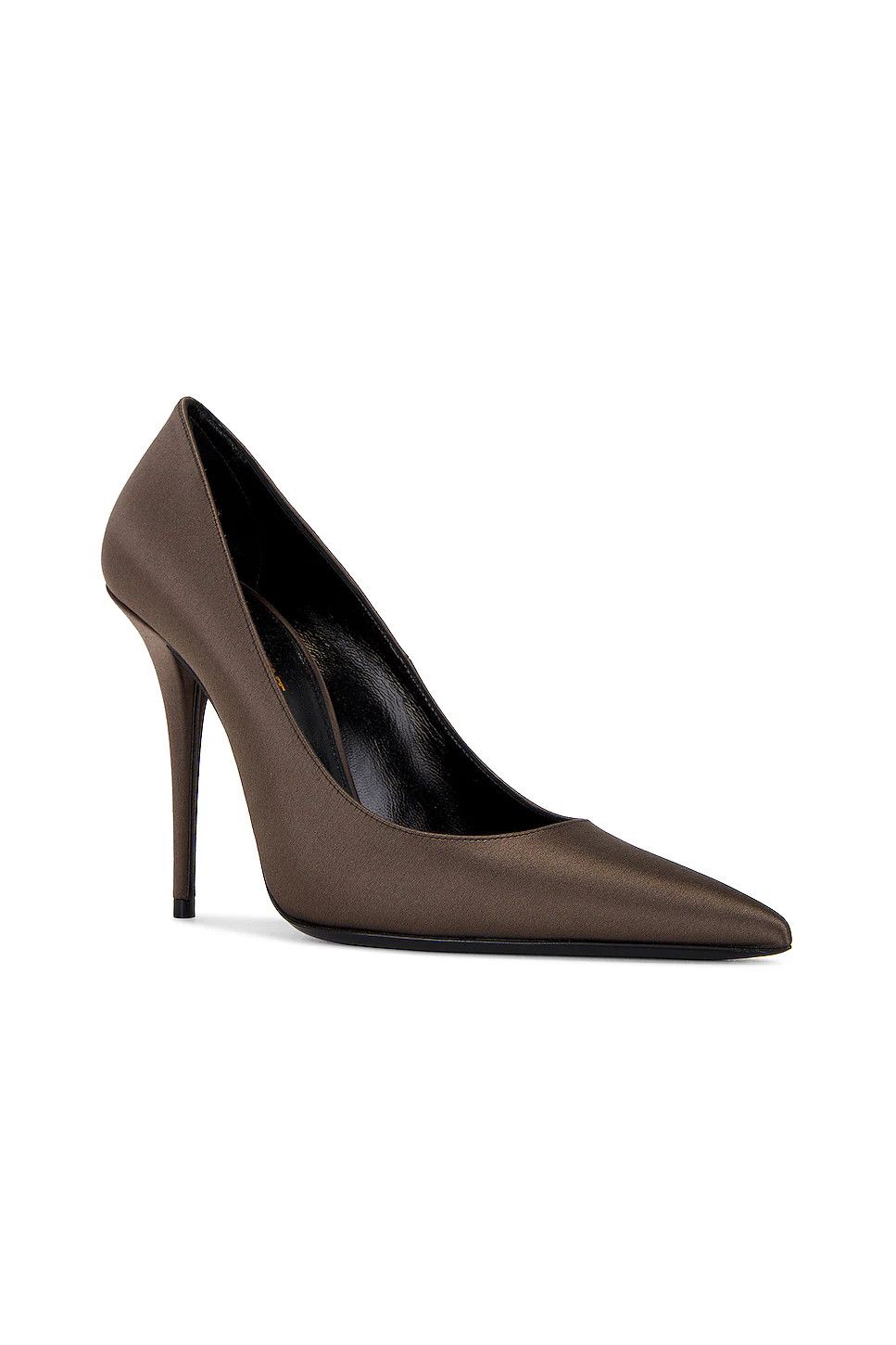 Saint Laurent Paris oc11z1125 Instinct Pumps in Satin Crepe in Roast Brown Size US 6 / IT 36 - 2 Thumbnail