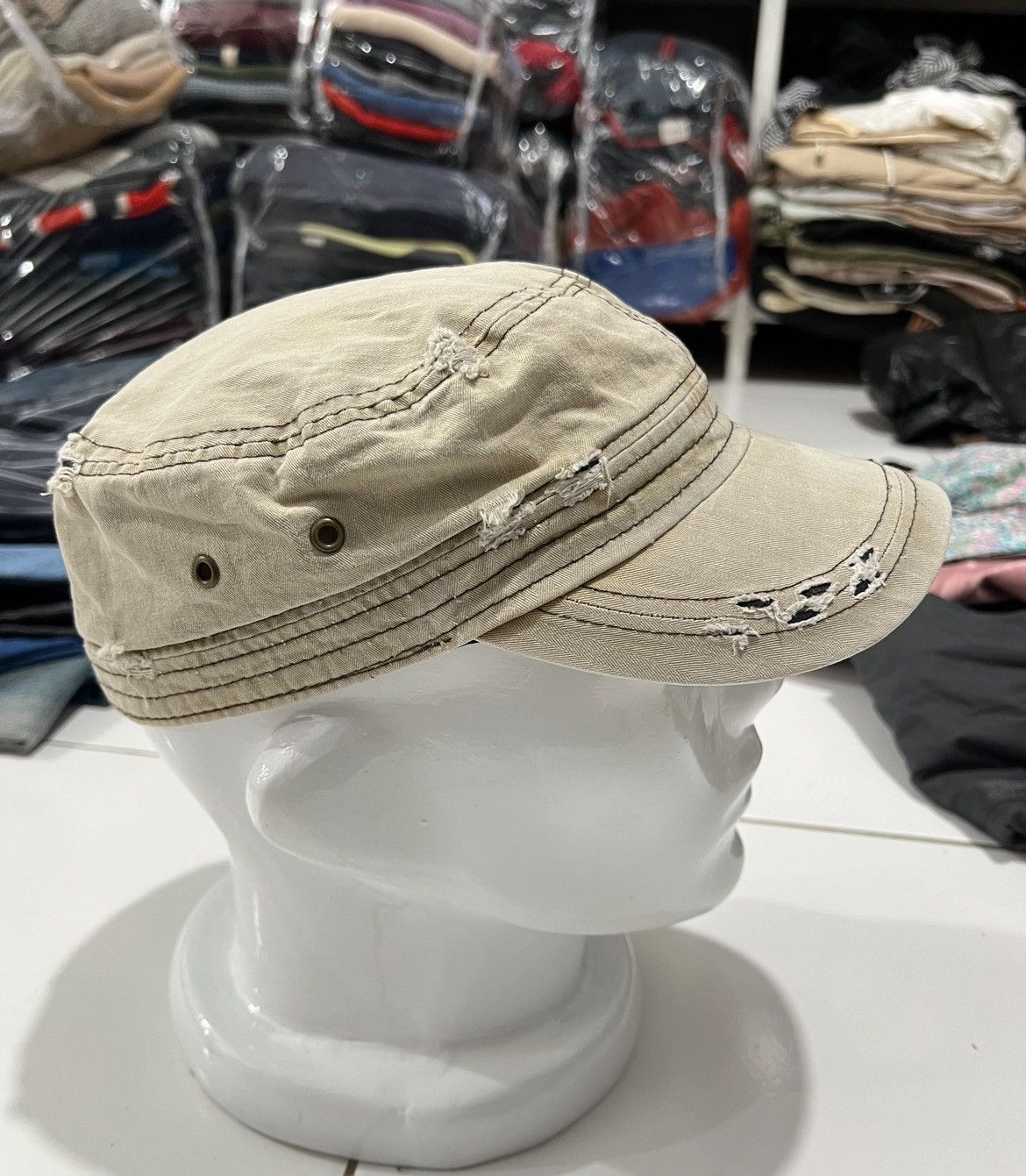 Number (N)ine 2000s Japanese Cadet Hat Mudwash Ripped Cap y2k Lgb Size ONE SIZE - 2 Thumbnail