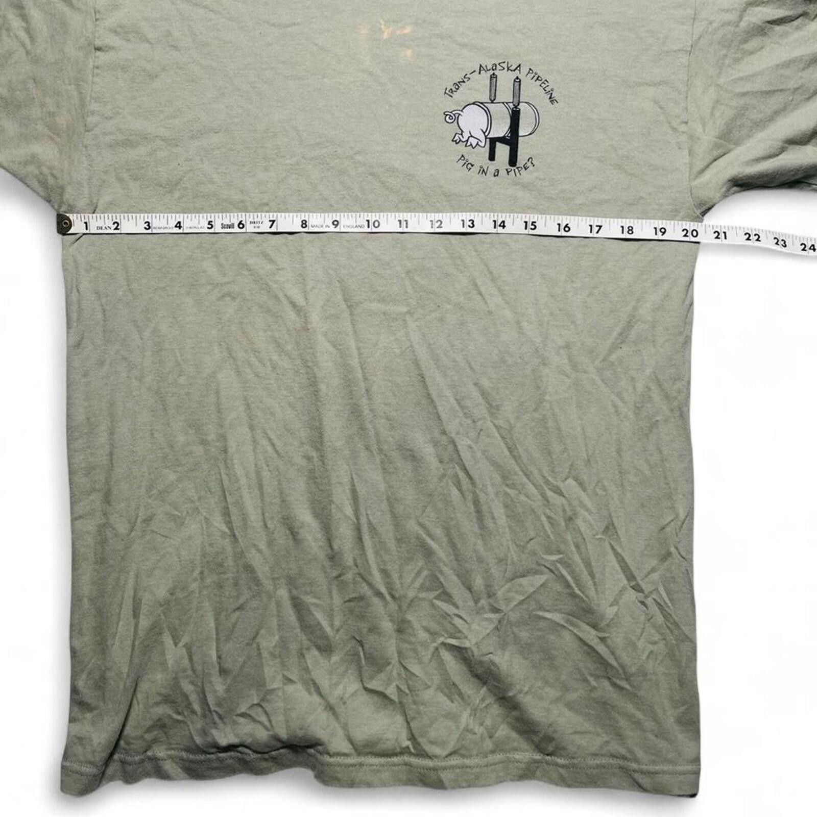 Hanes Vintage Trans-Alaska Pipeline Pig In A Pipe Shirt Olive L Size US L / EU 52-54 / 3 - 6 Thumbnail