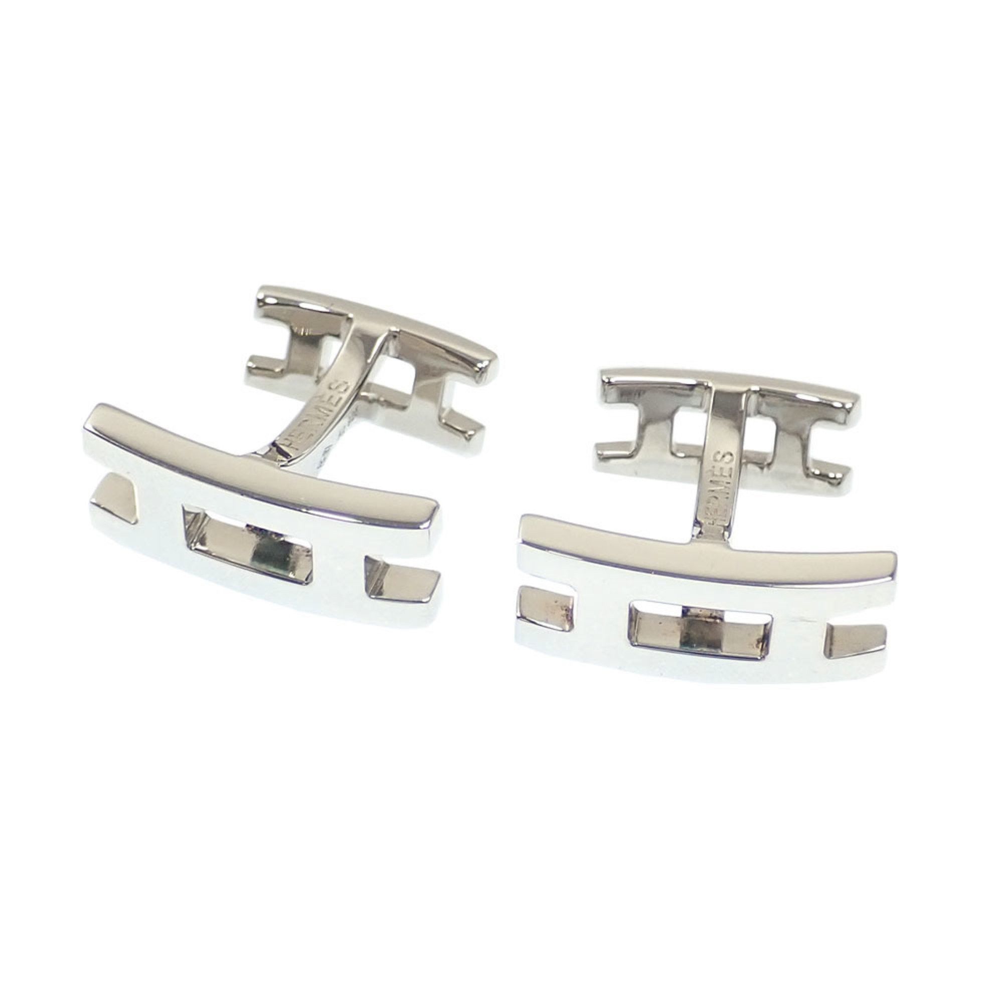 image of Hermes Cufflinks Parallel Men's Sv925 6.9G Silver A2230872