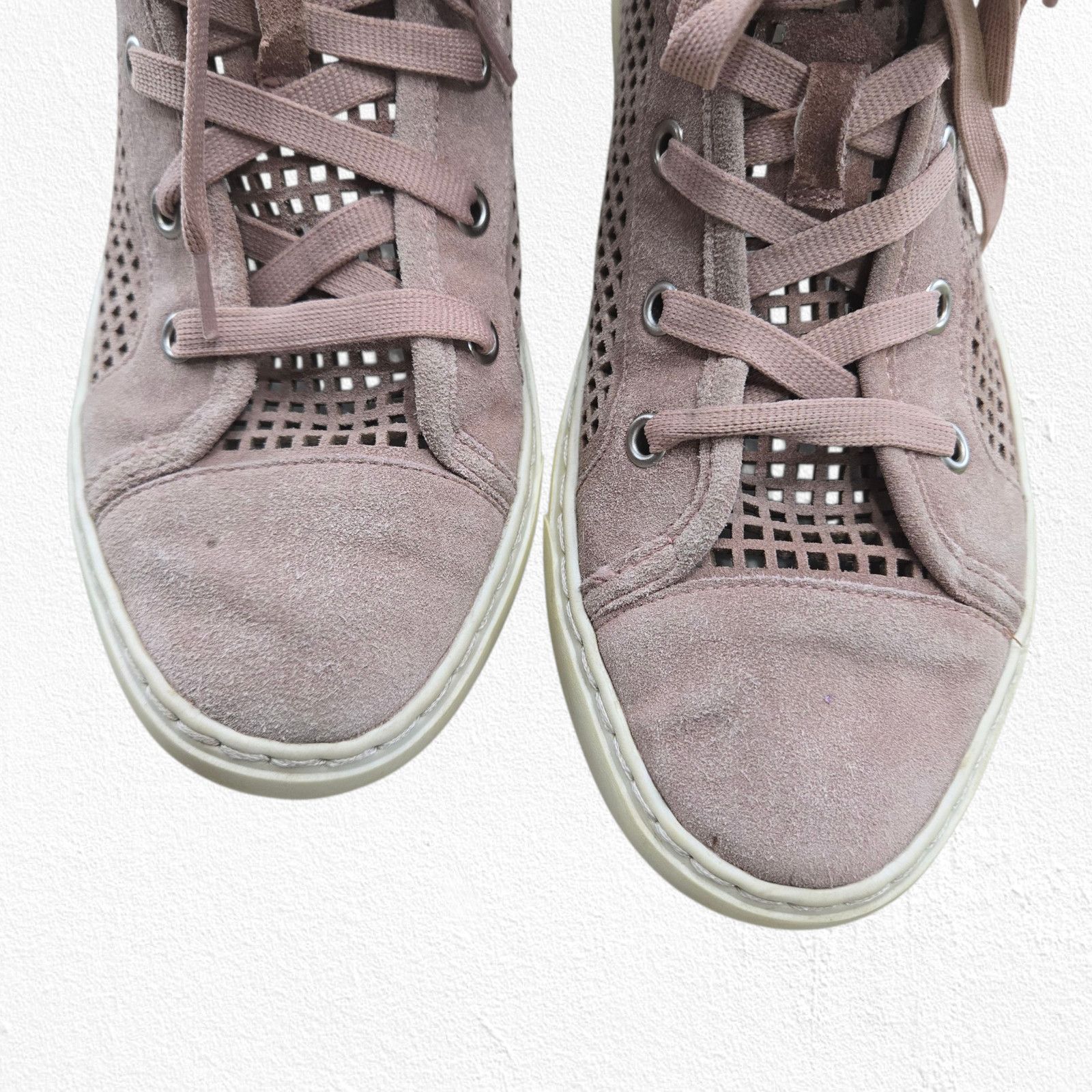 Other 1.State Pink Suede Perforated High Top Sneakers Size 8 Size US 8 / IT 38 - 9 Thumbnail