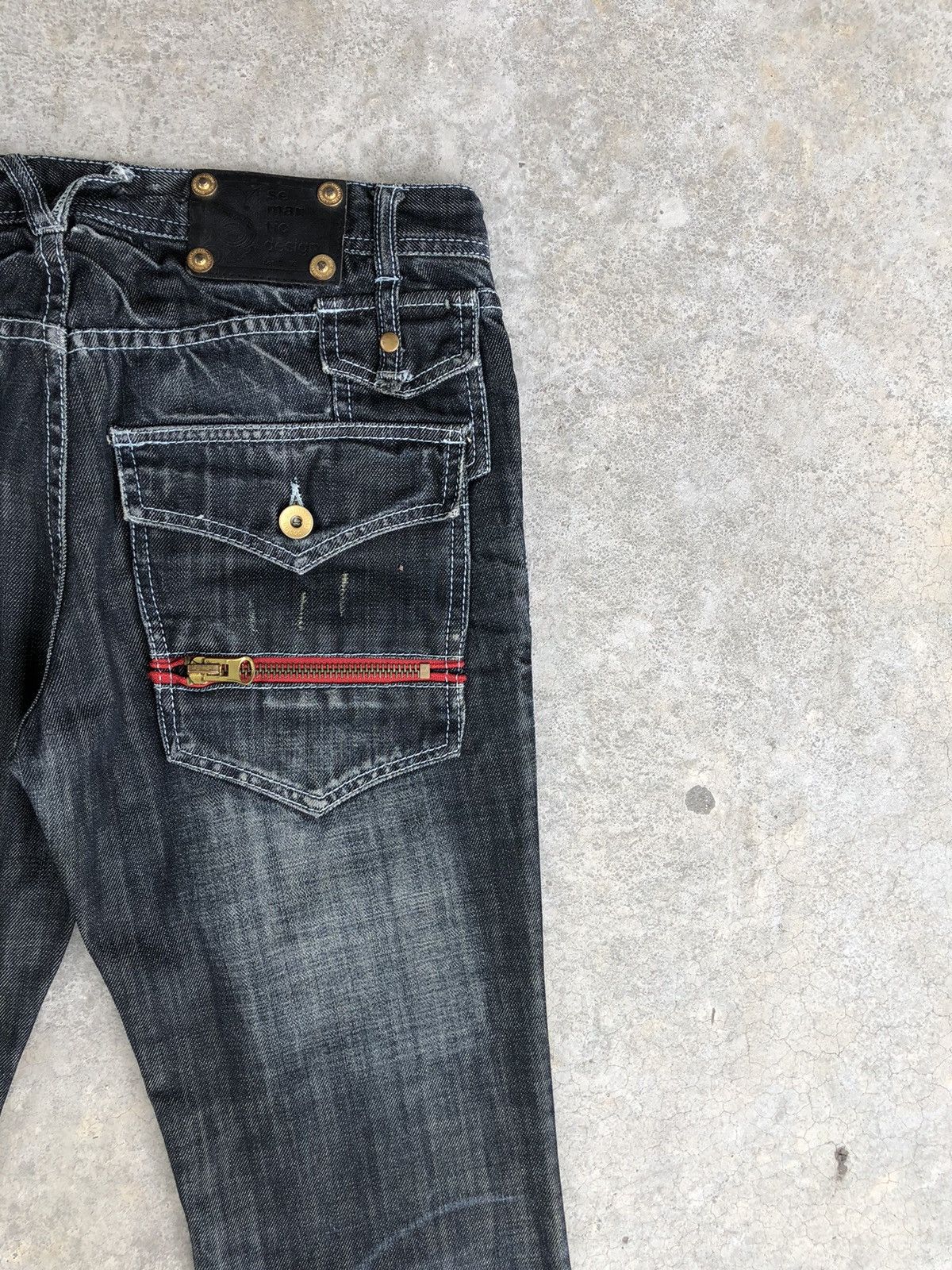 semanticdesign Japanese Semantic Design Flared Jeans Distressed Jeans Size US 31 - 10 Thumbnail