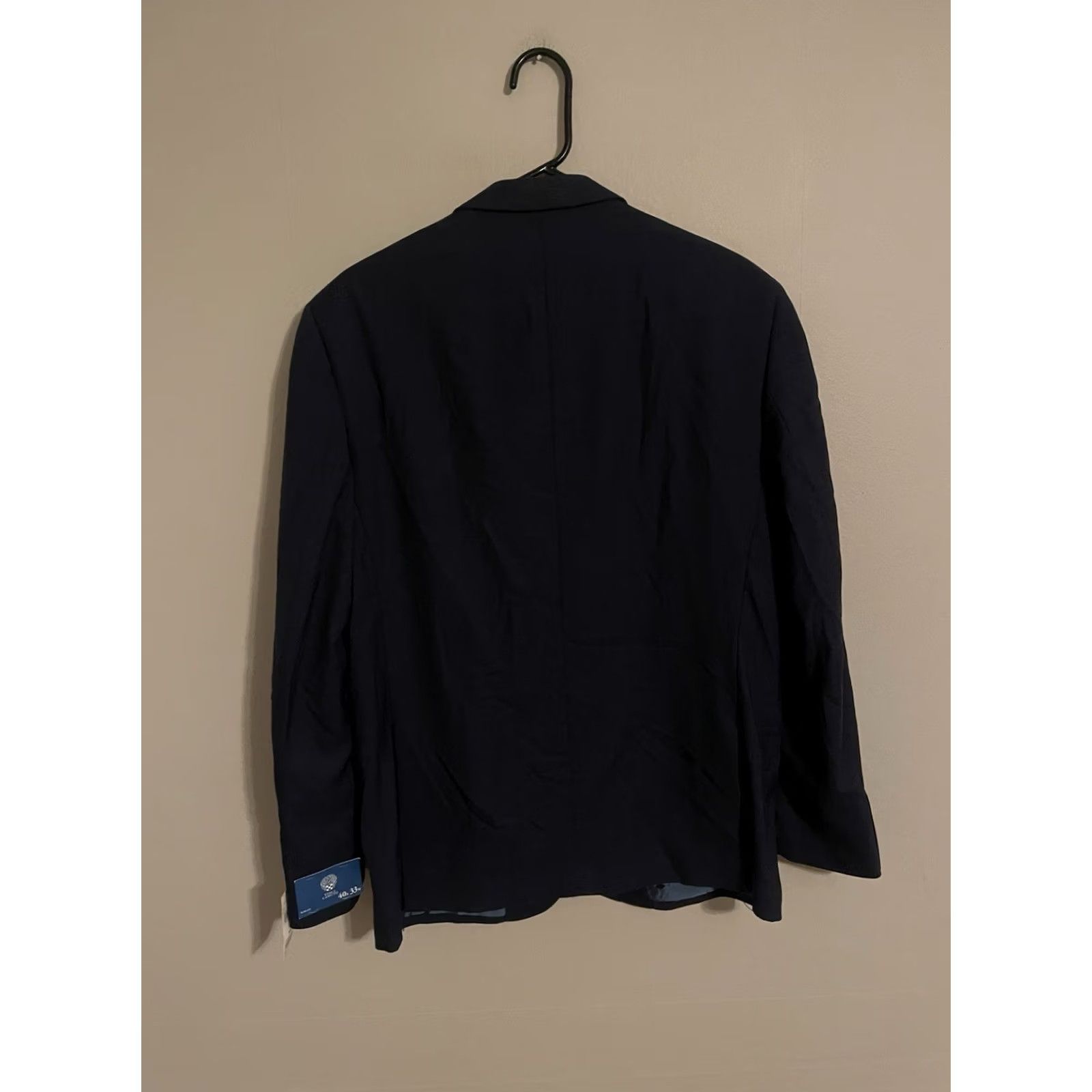 Vince Camuto Vince Camuto Blazer Navy Wool Slim Fit 40R Men Jacket Coat Blazer Wool Blue Windowpane New Size 40R - 5 Thumbnail