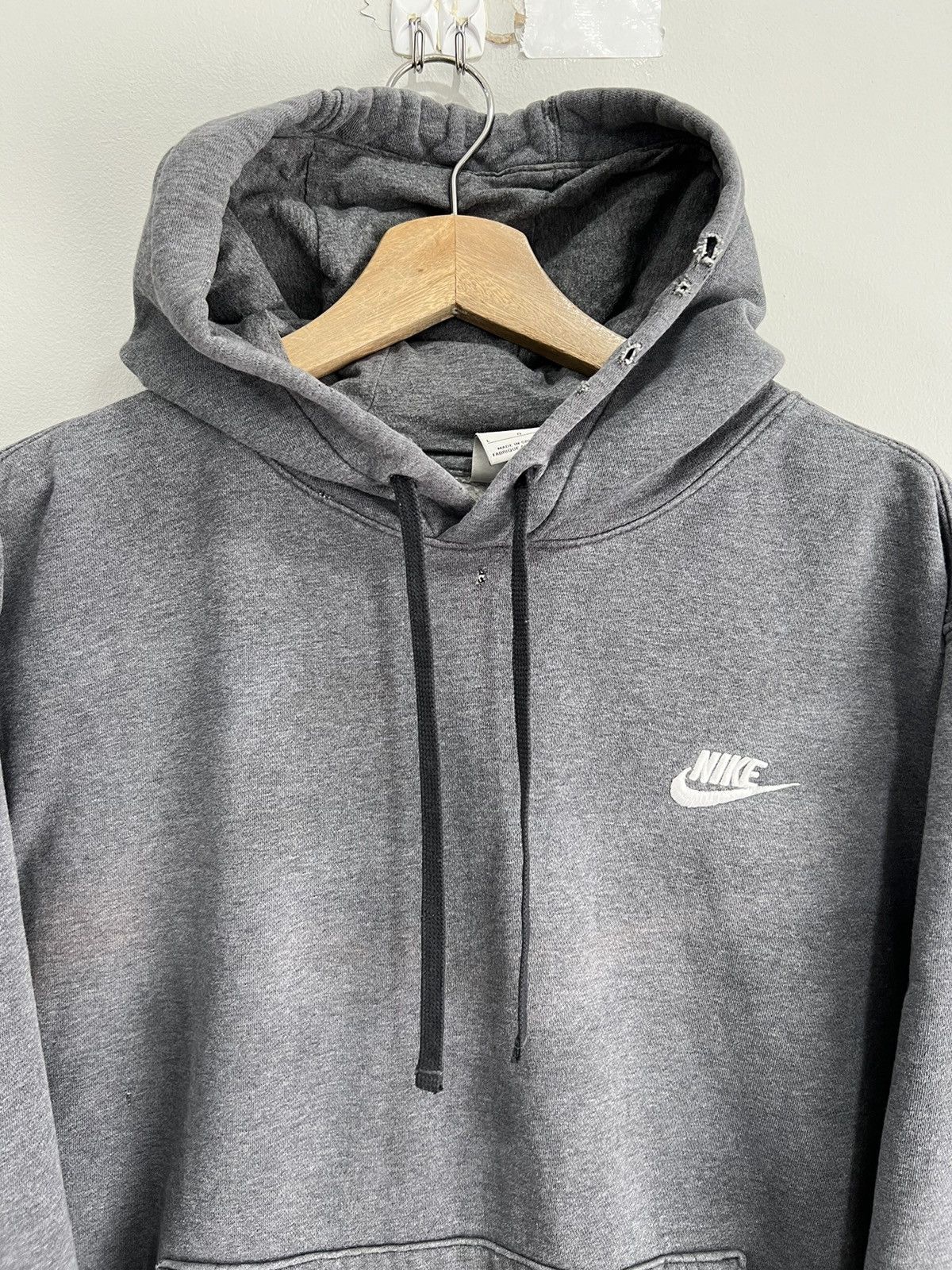 Vintage Vintage Y2K Nike Hoodie Swoosh Check thrashed Size US L / EU 52-54 / 3 - 2 Thumbnail