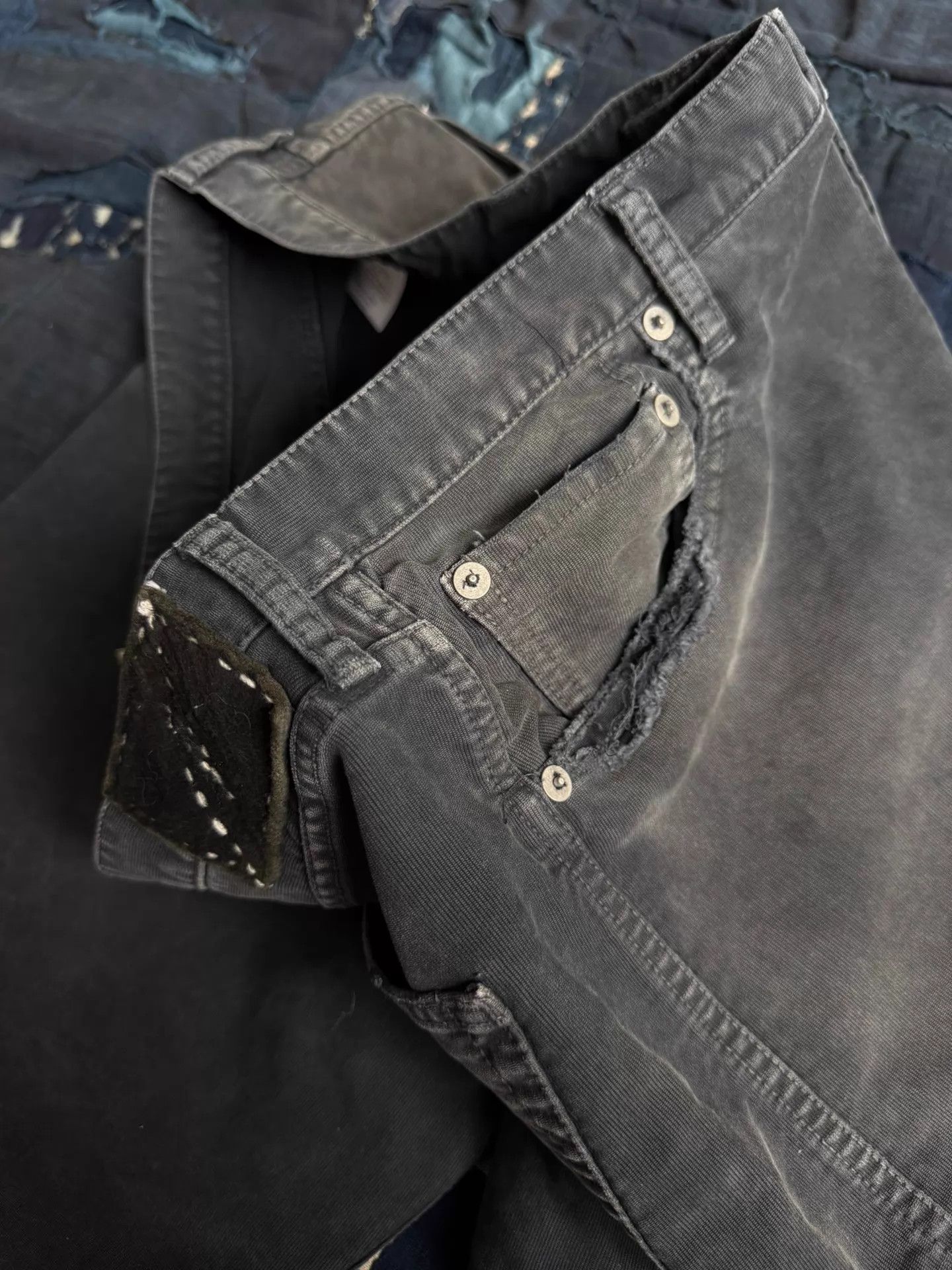 Visvim VISVIM WIDE Washed Distressed Splatter Black Pants Size US 34 / EU 50 - 8 Thumbnail