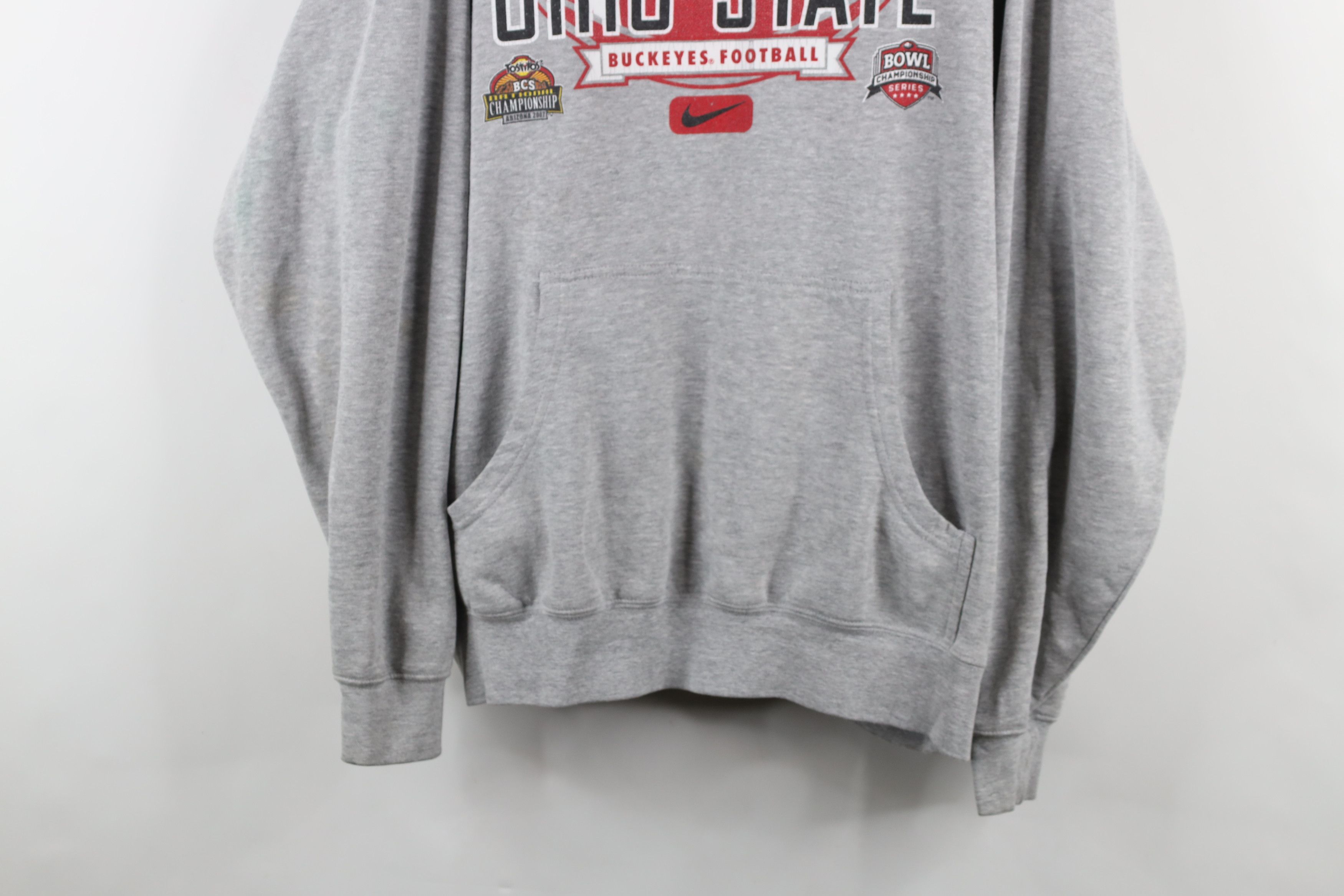 Nike × Vintage Vintage Nike Swoosh Ohio State University Football Hoodie Size US L / EU 52-54 / 3 - 3 Thumbnail