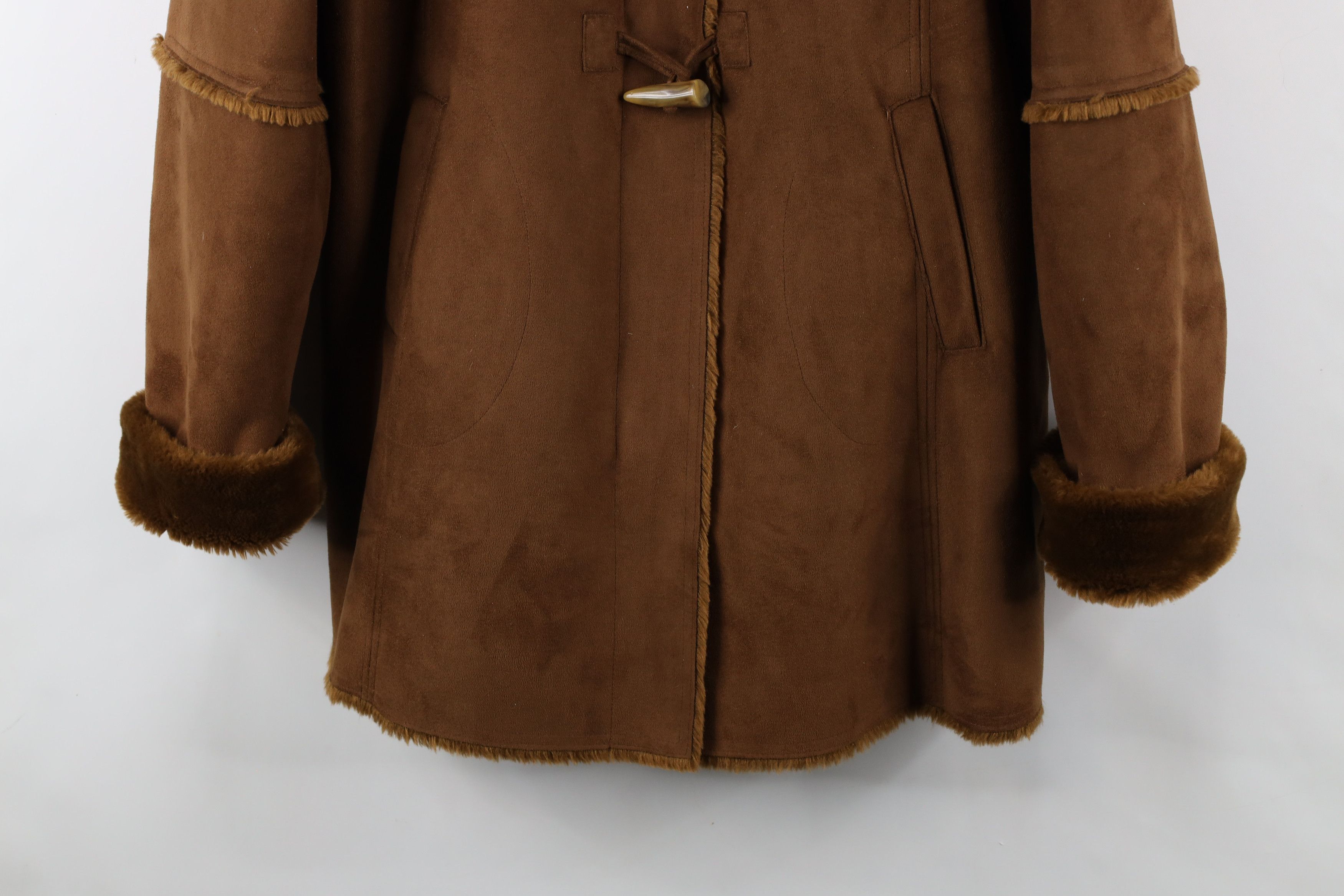 Vintage Vintage 90s Streetwear Plush Pennylane Coat Jacket Brown Size XL / US 12-14 / IT 48-50 - 4 Thumbnail