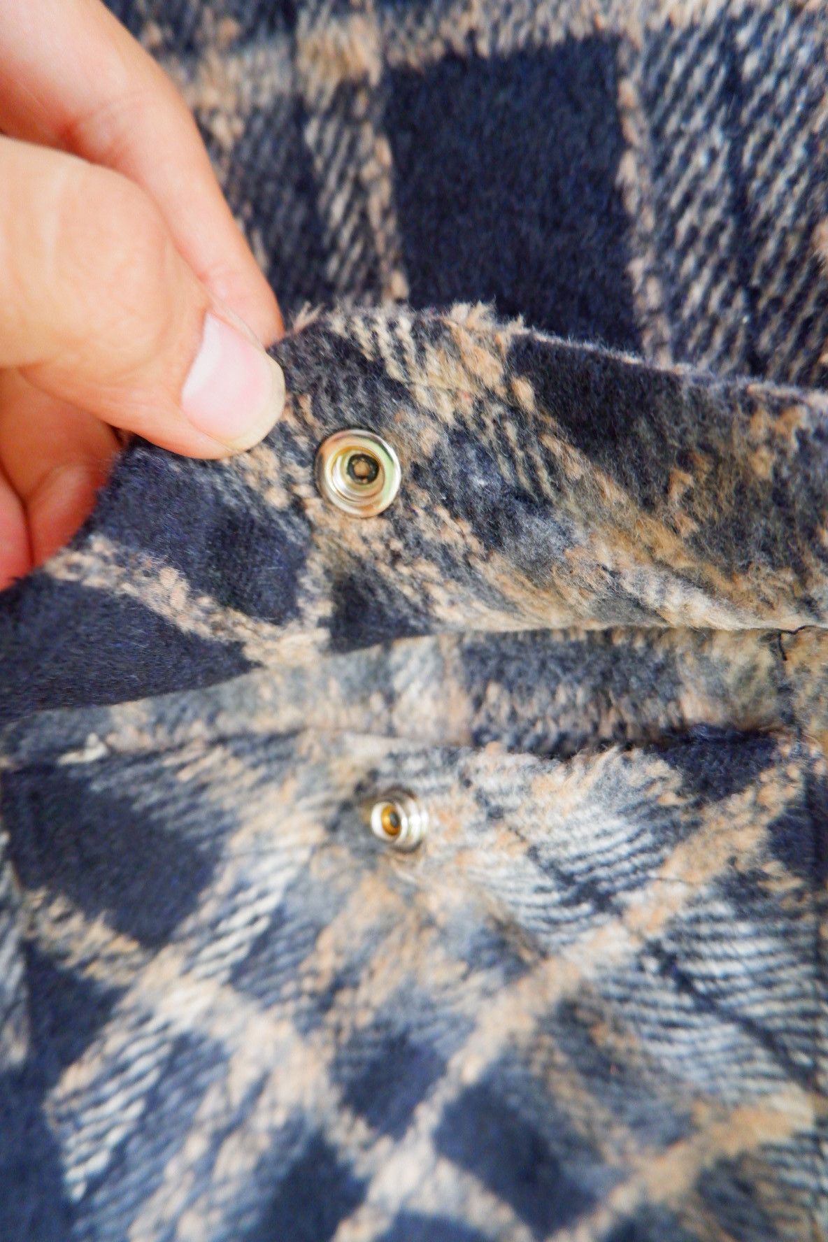Vintage CH Style Cross Logo Silver Button Wool Flanel