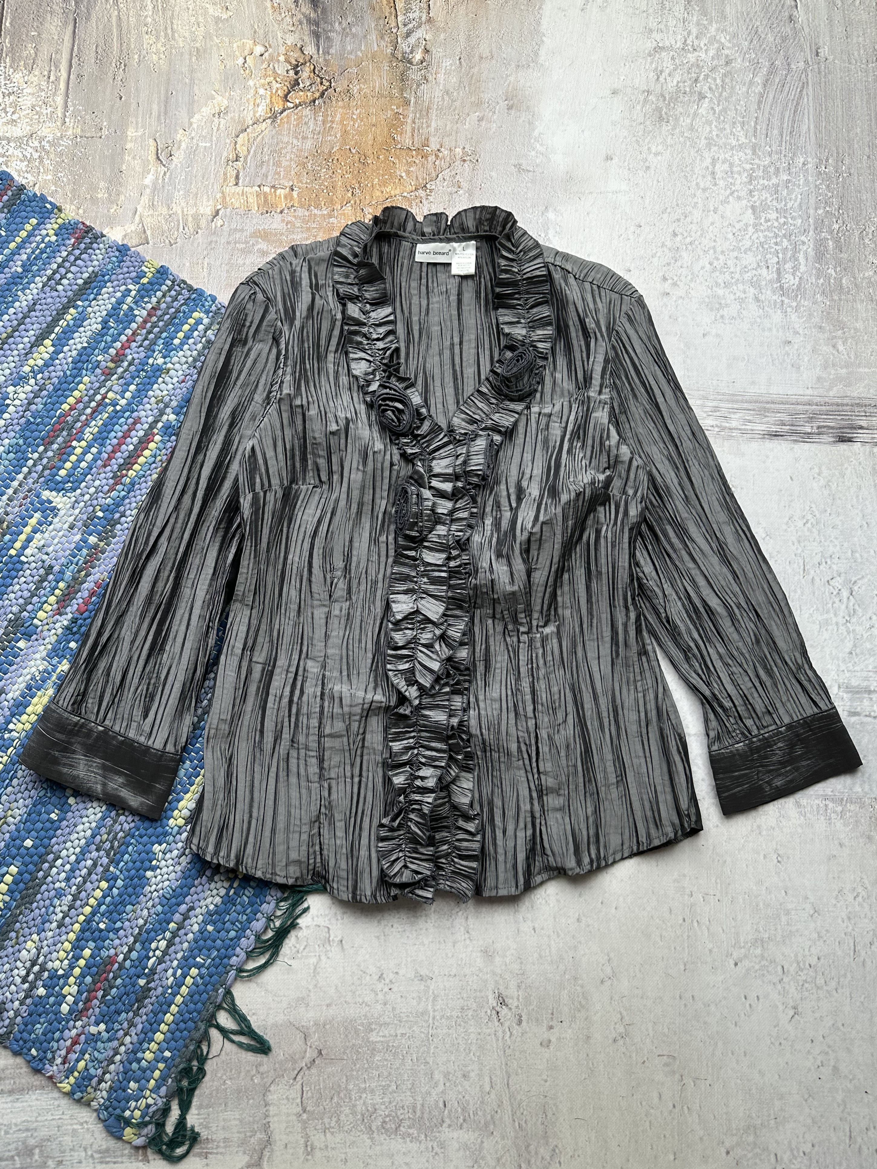 Japanese Brand Vintage Pleated Blouse A459(241) Size L / US 10 / IT 46 - 1 Thumbnail