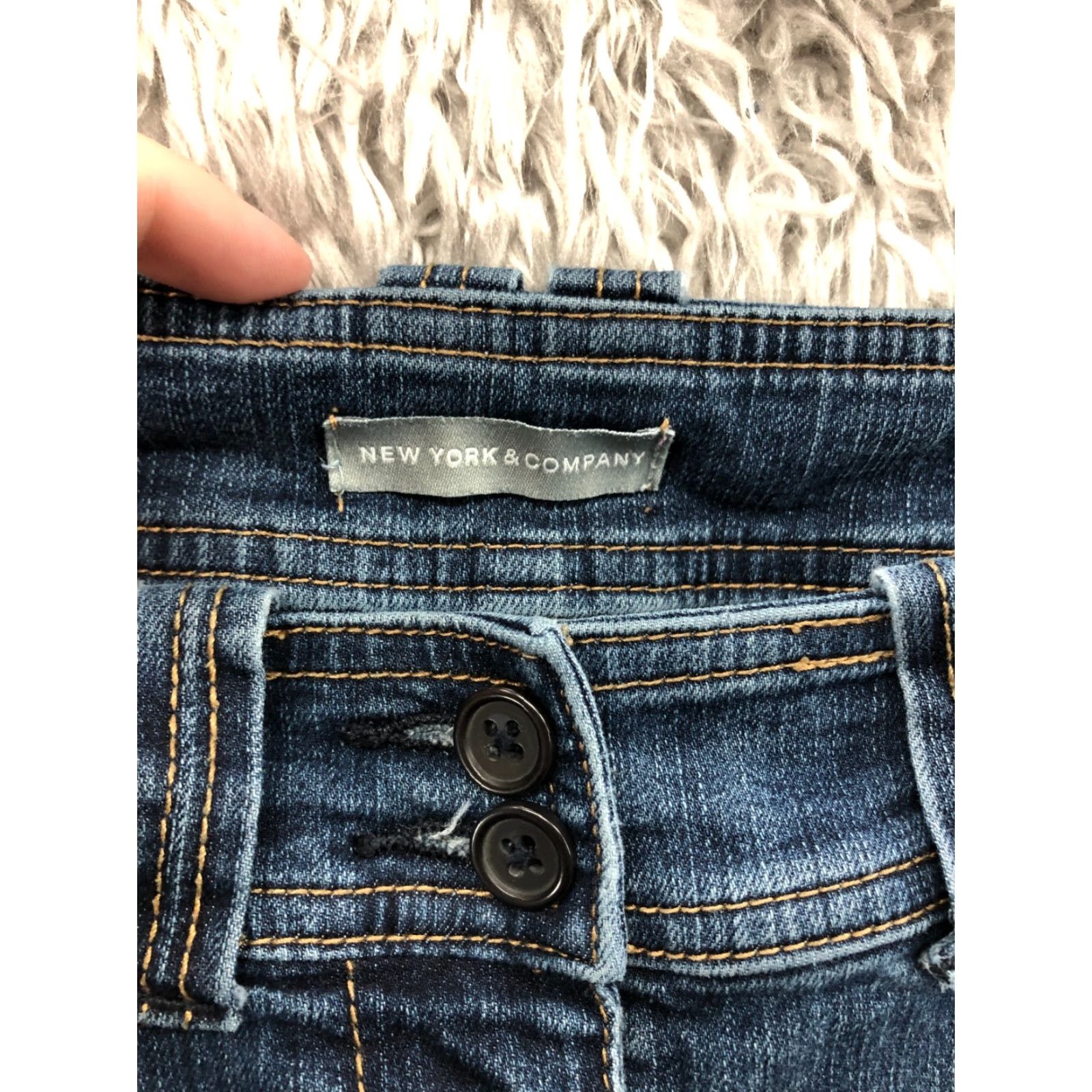 Sea New York NY & Co Bermuda Shorts Womens Size 2 Mid Rise Dark Wash Blue Denim Jean Shirt? Size 26" / US 2 / IT 38 - 6 Thumbnail