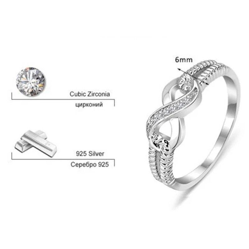 Other New Infinity 925 Sterling Silver Ring Size ONE SIZE - 3 Thumbnail